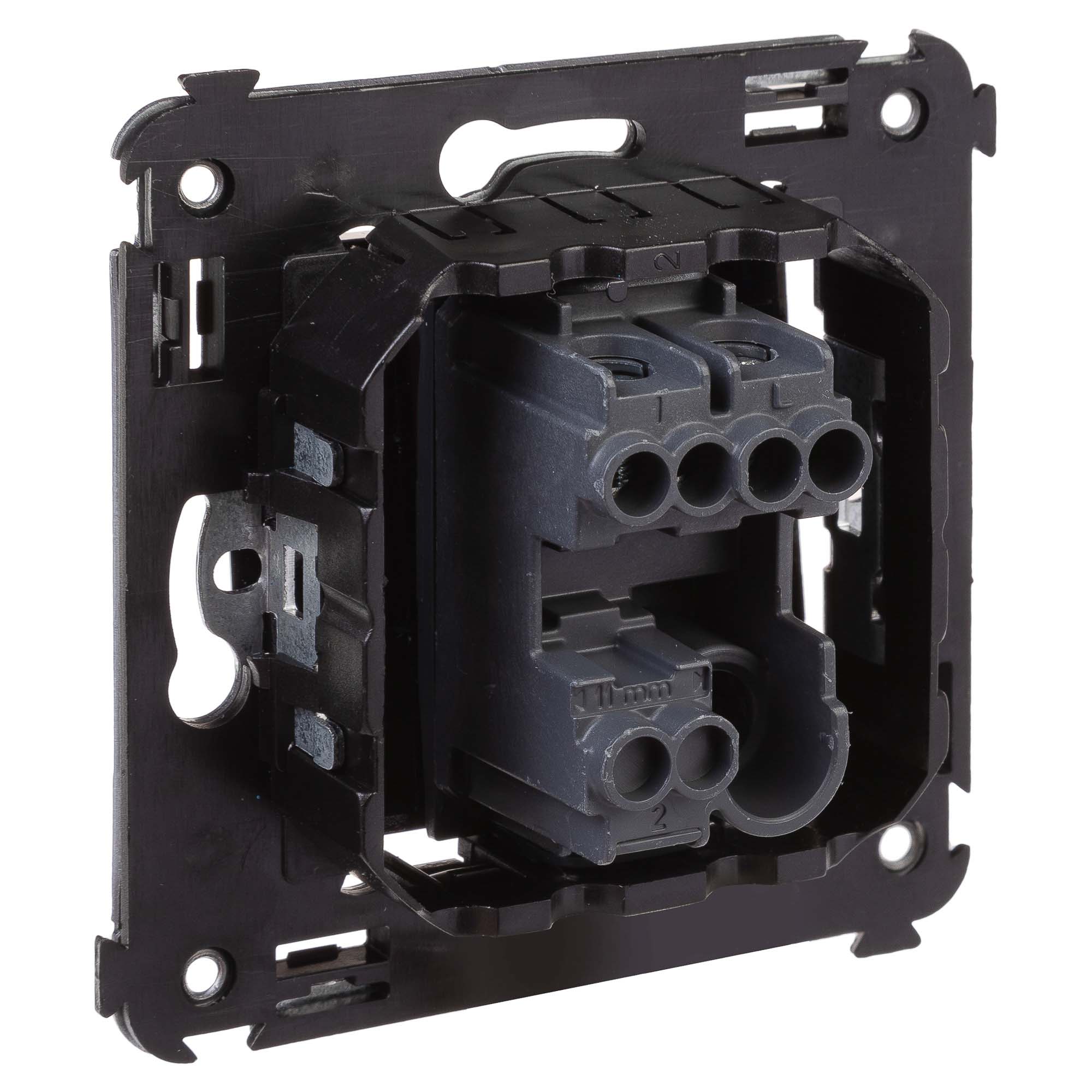 Выключатель одноклавишный в стену, "Avanti", "Черный квадрат"