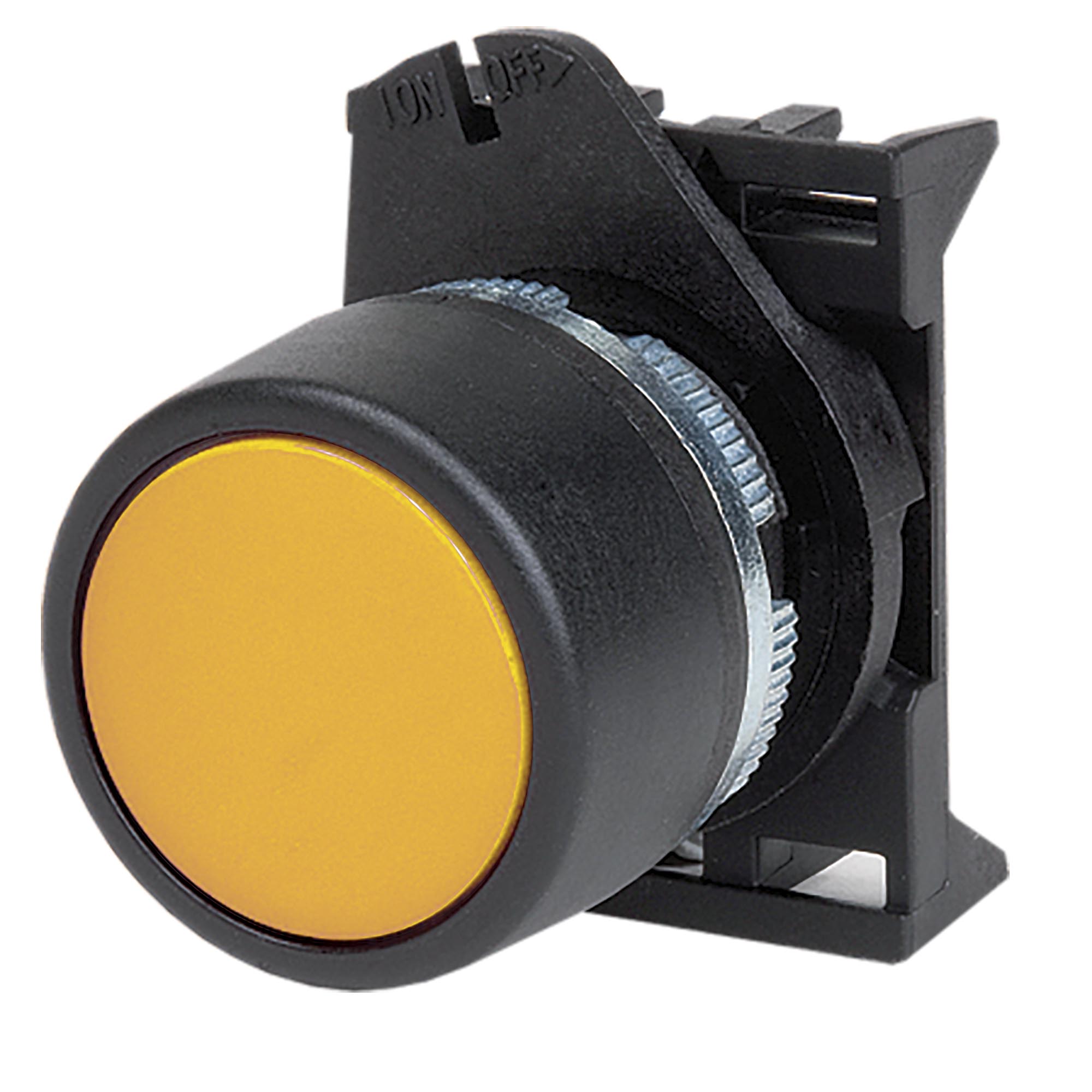 Головка кнопки плоская прозрачная без фиксации, желтая