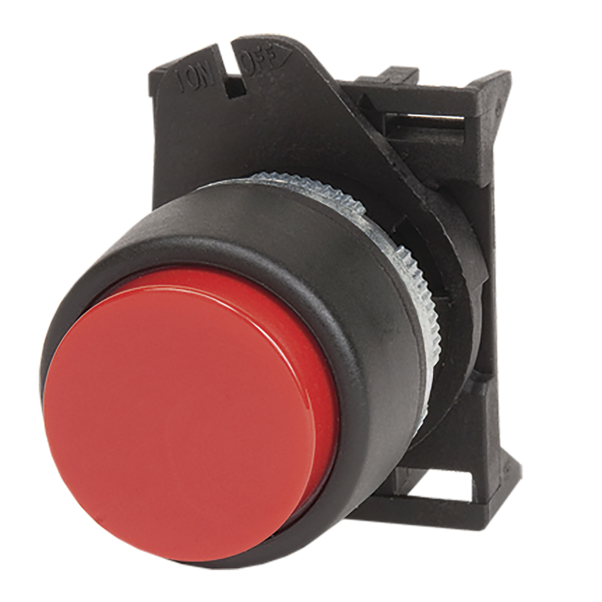 Головка кнопки выпуклая прозрачная без фиксации, красная