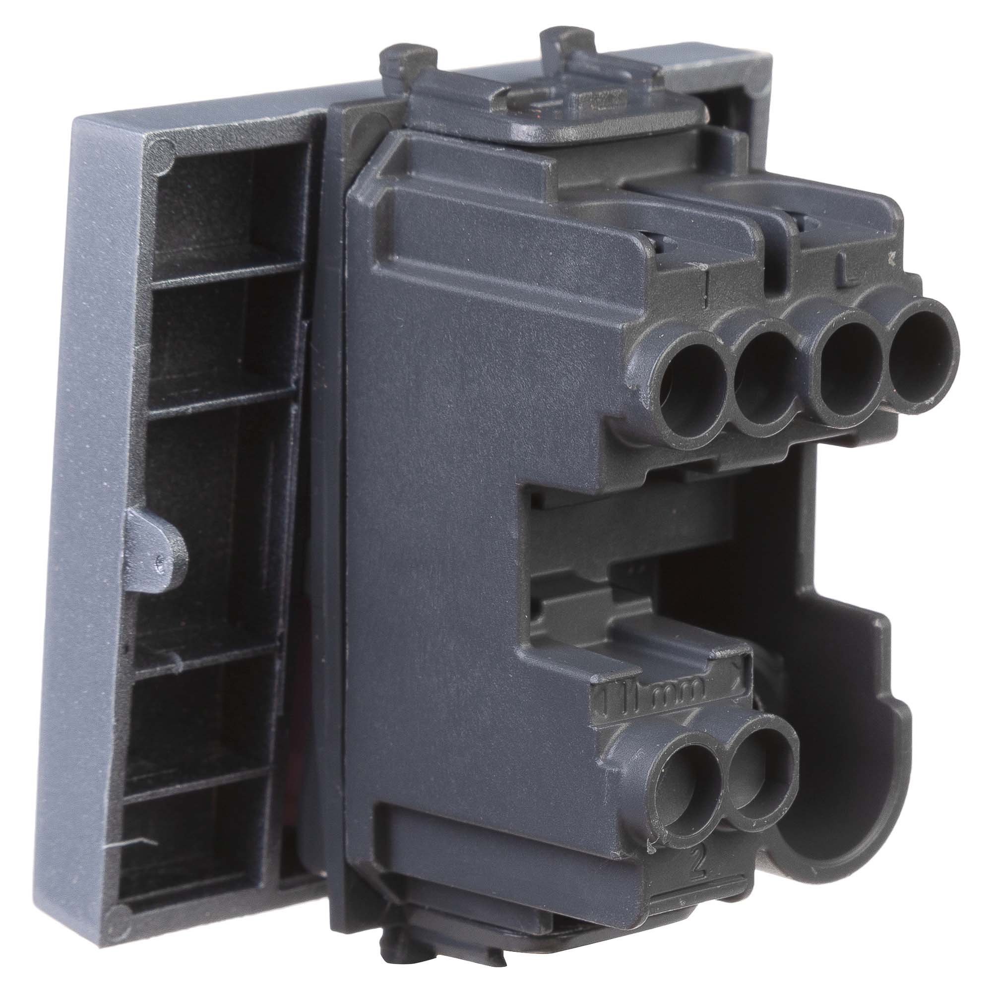 Кнопка одноклавишная модульная, "Avanti", "Закаленная сталь", 2 модуля