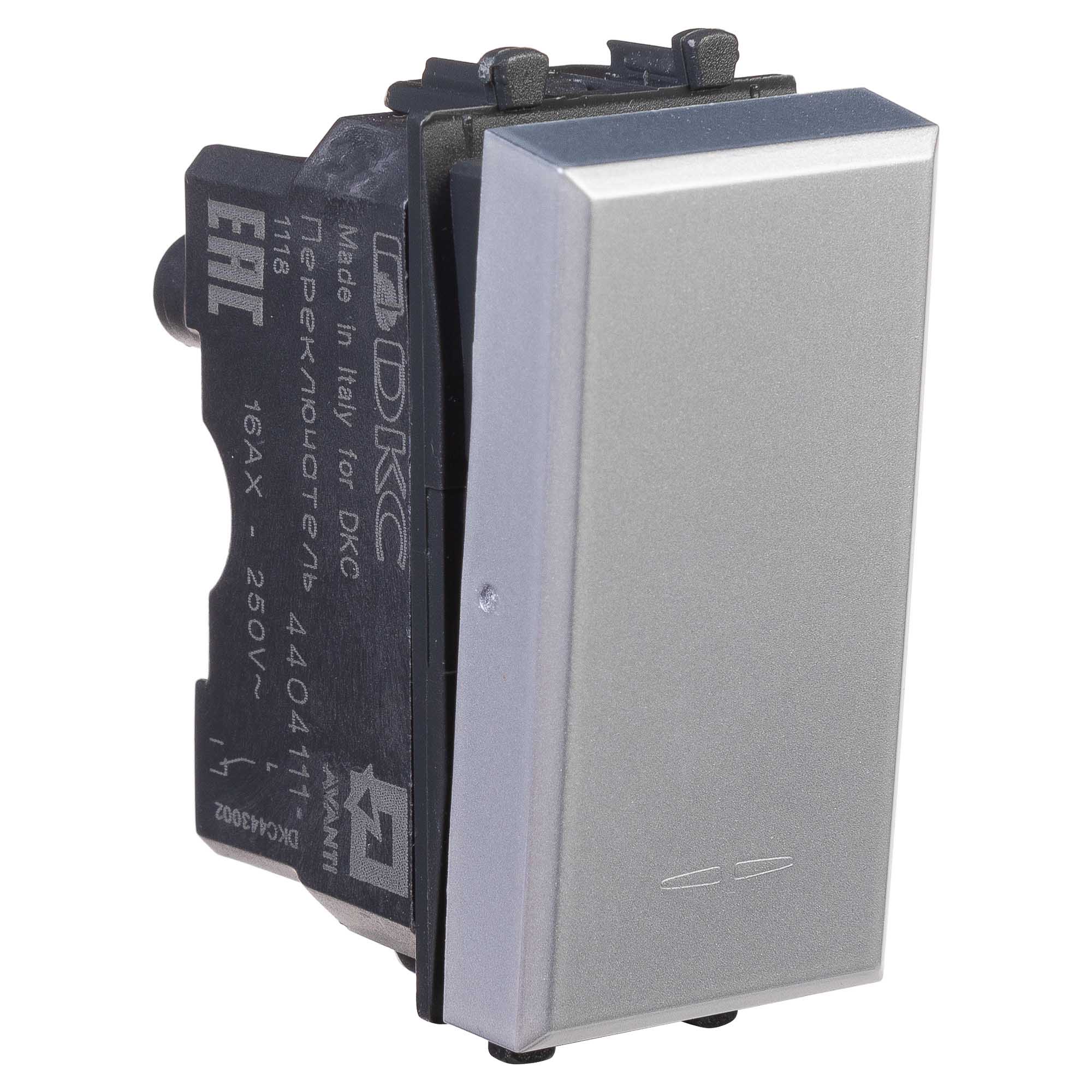 Переключатель модульный, "Avanti", "Закаленная сталь", 1 модуль