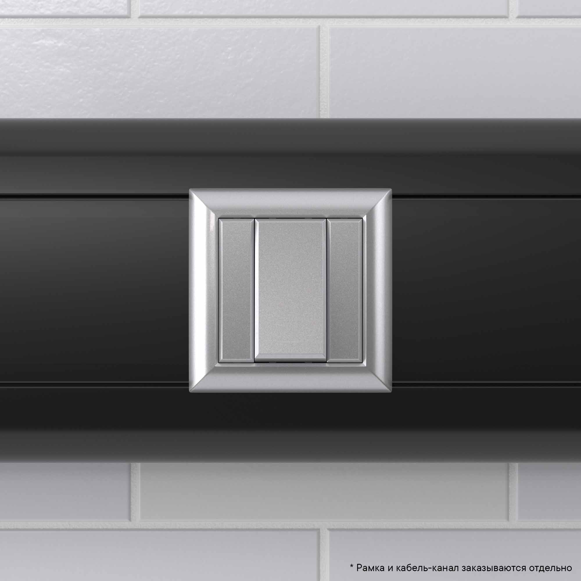 Переключатель модульный, "Avanti", "Закаленная сталь", 1 модуль