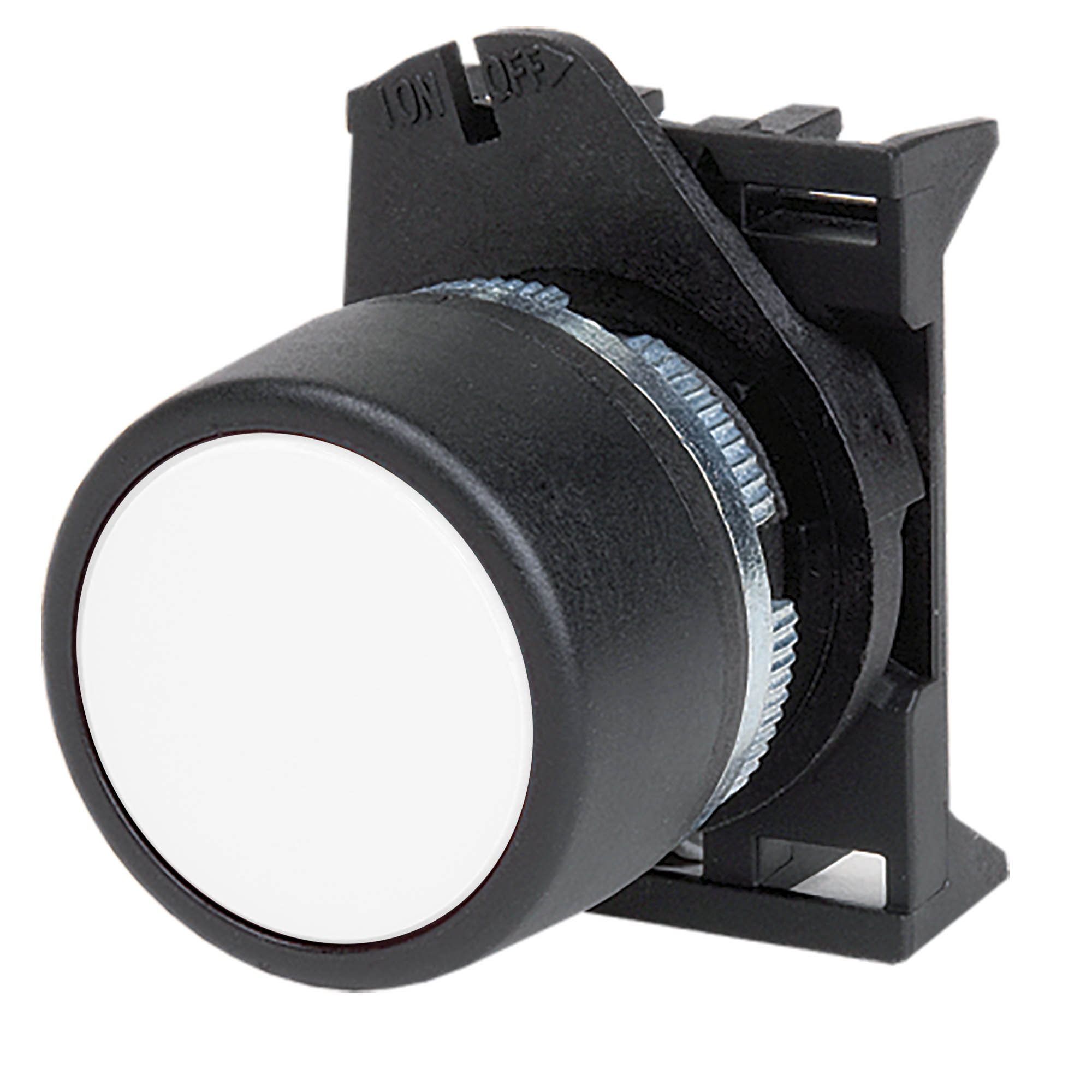 Головка кнопки плоская без фиксации, белая