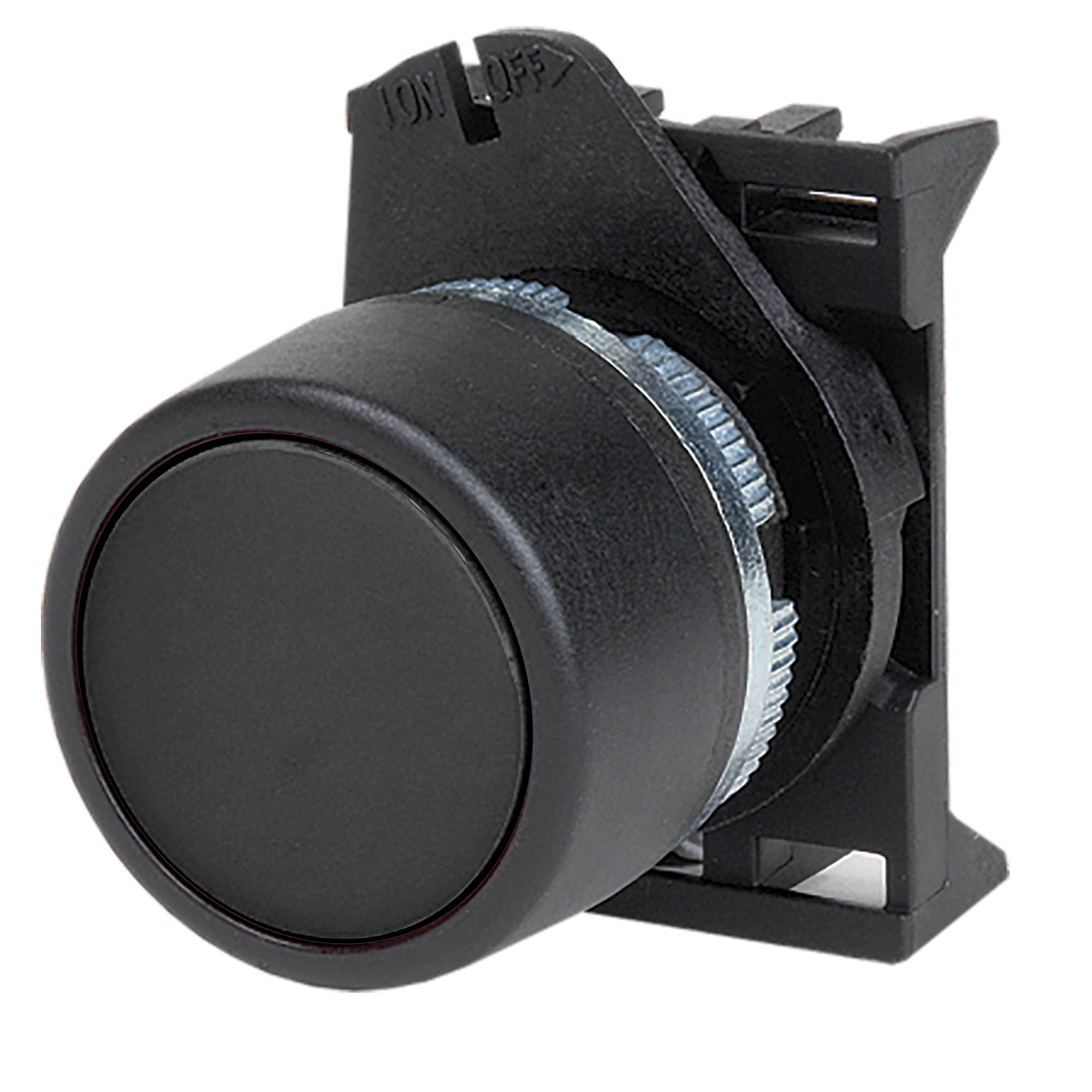 Головка кнопки плоская без фиксации, черная