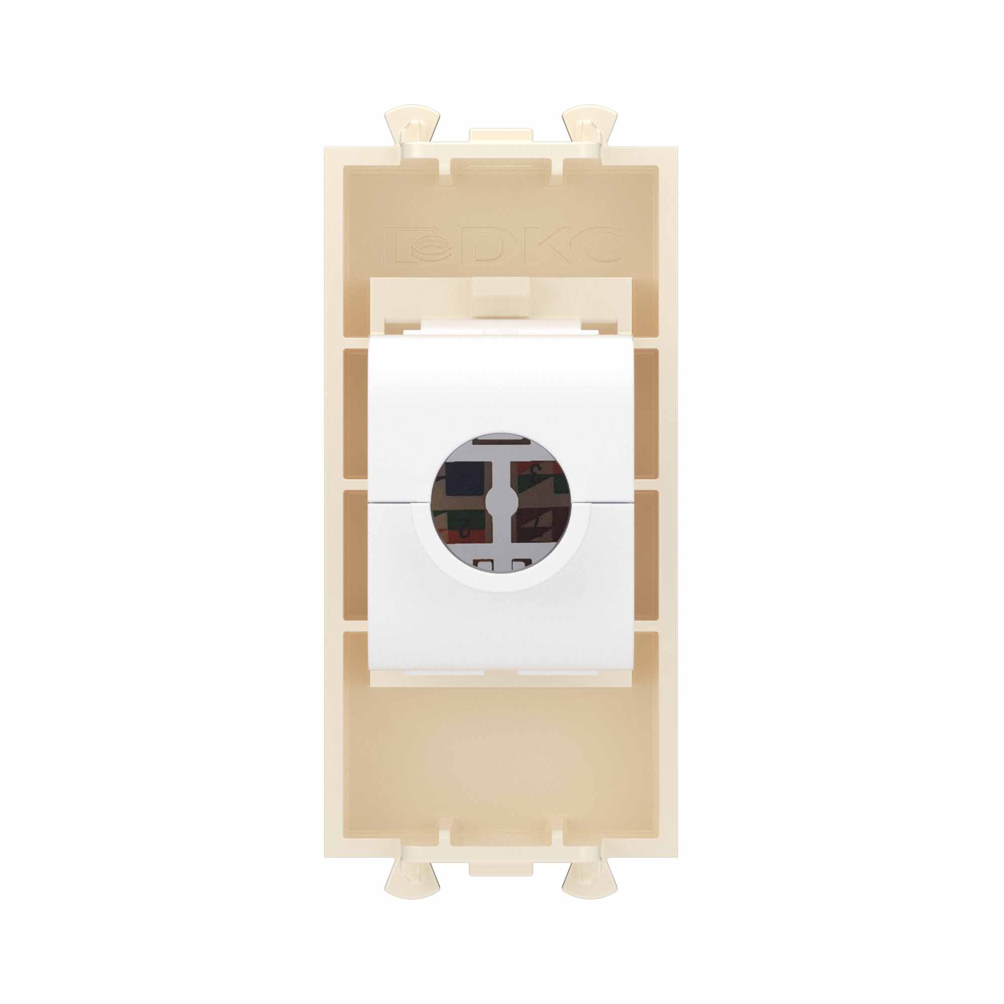 Компьютерная розетка RJ-45 без шторки модульная, кат.6, "Avanti", "Ванильная дымка", 1 модуль