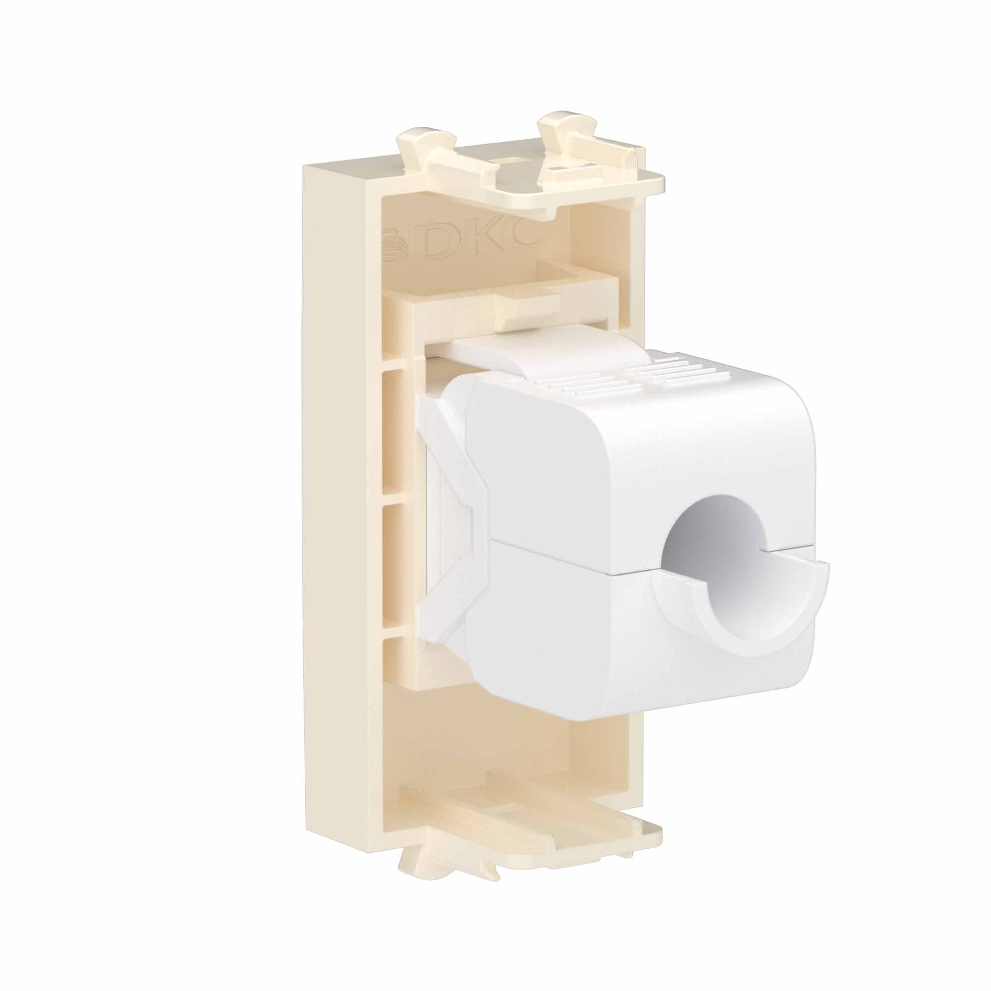 Компьютерная розетка RJ-45 без шторки модульная, кат.6, "Avanti", "Ванильная дымка", 1 модуль