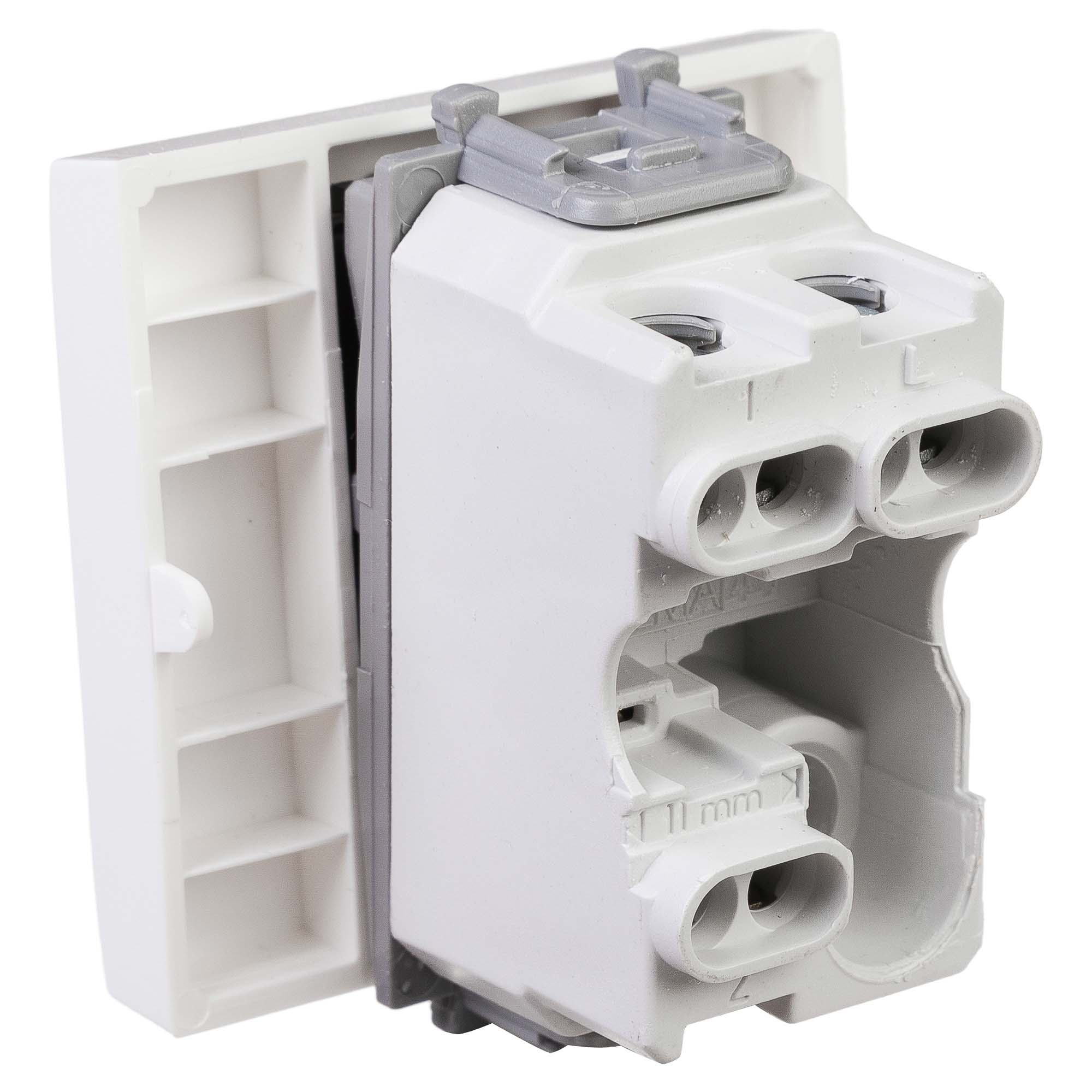 Переключатель одноклавишный модульный, "Avanti", "Белое облако", 2модуля