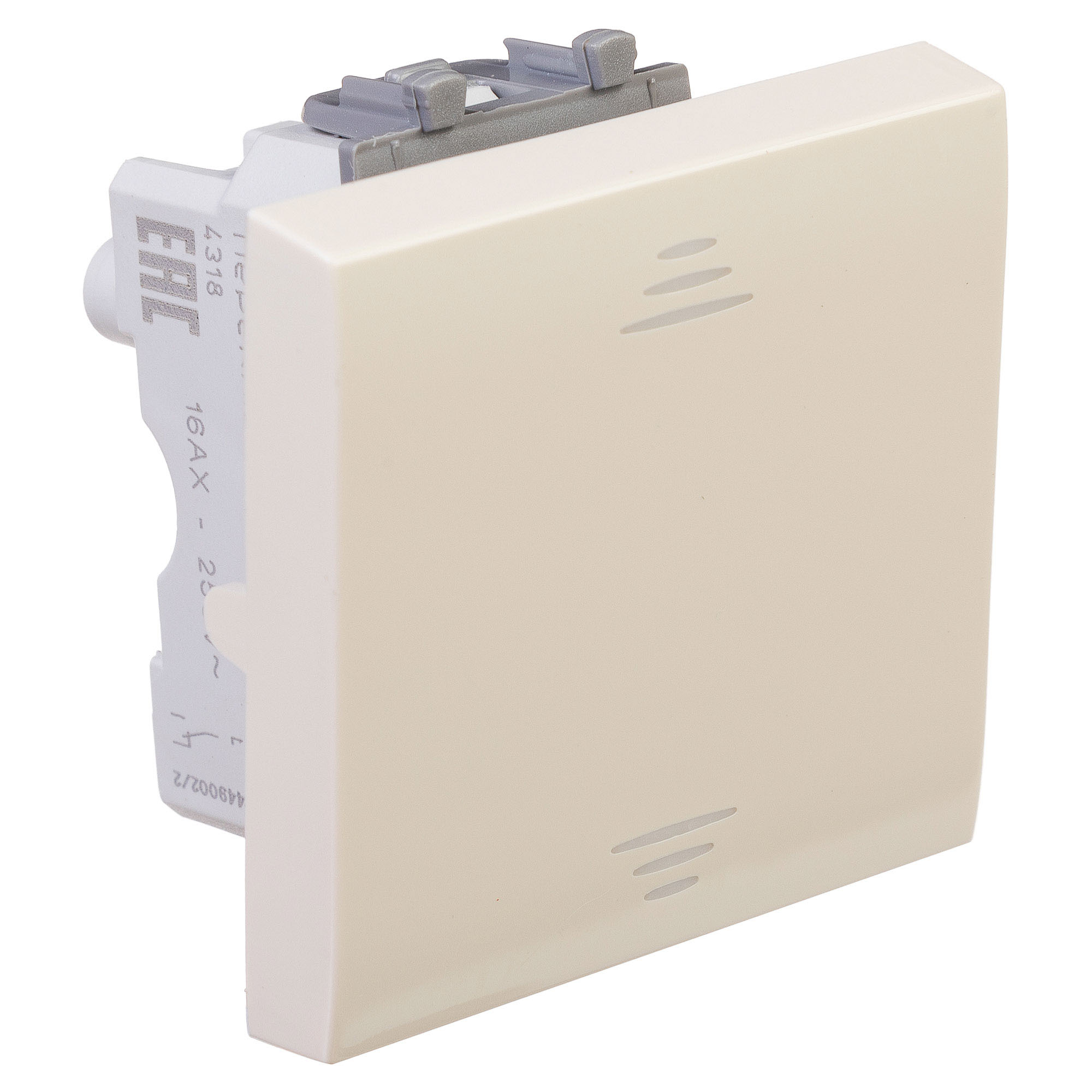 Переключатель одноклавишный модульный, "Avanti", "Ванильная дымка", 2 модуля