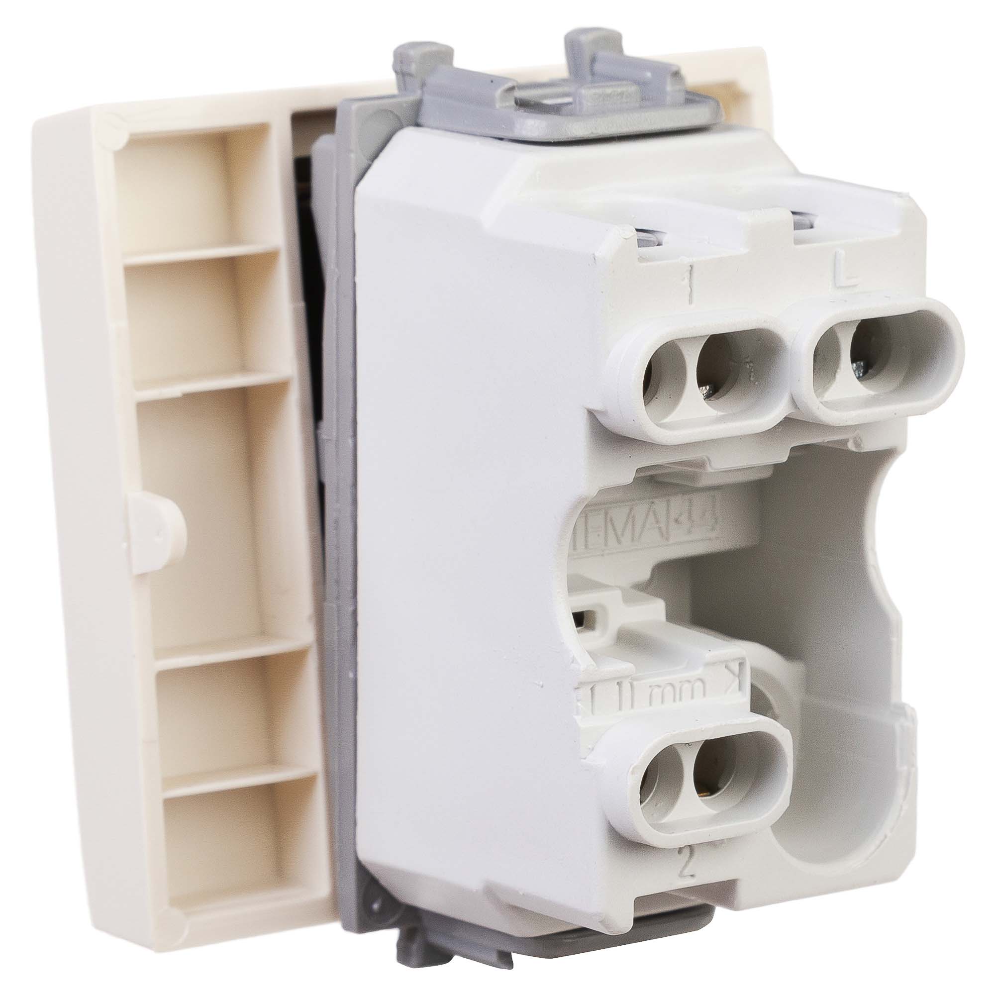 Переключатель одноклавишный модульный, "Avanti", "Ванильная дымка", 2 модуля