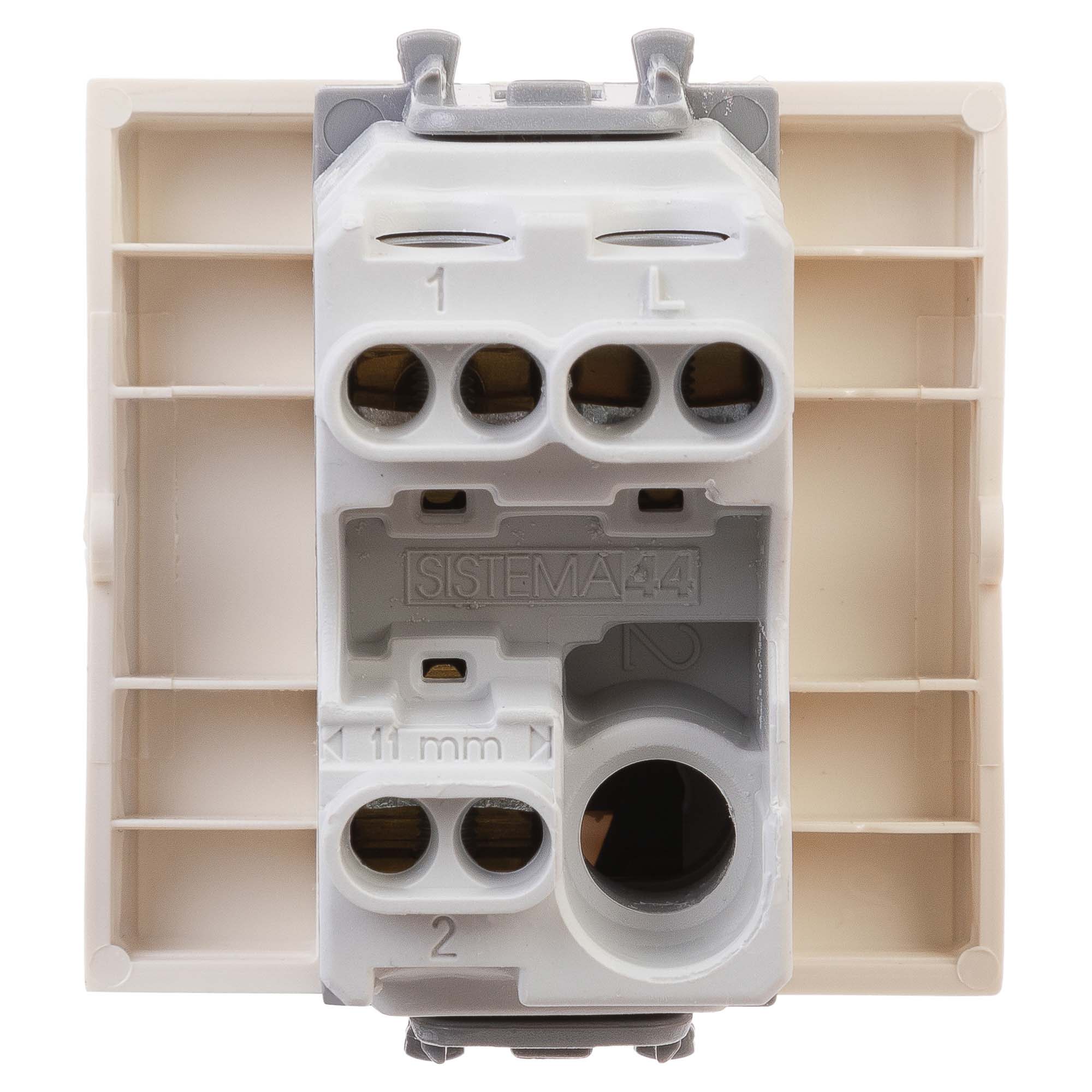 Переключатель одноклавишный модульный, "Avanti", "Ванильная дымка", 2 модуля