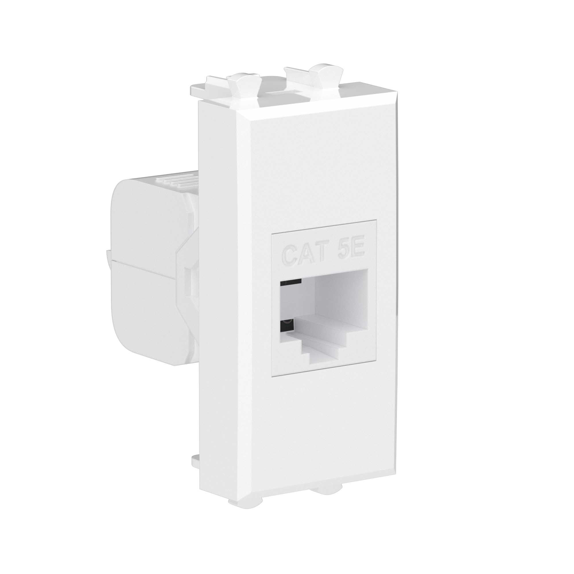 Компьютерная розетка RJ-45 без шторки модульная, кат.5е, "Avanti", "Белое облако", 1 модуль