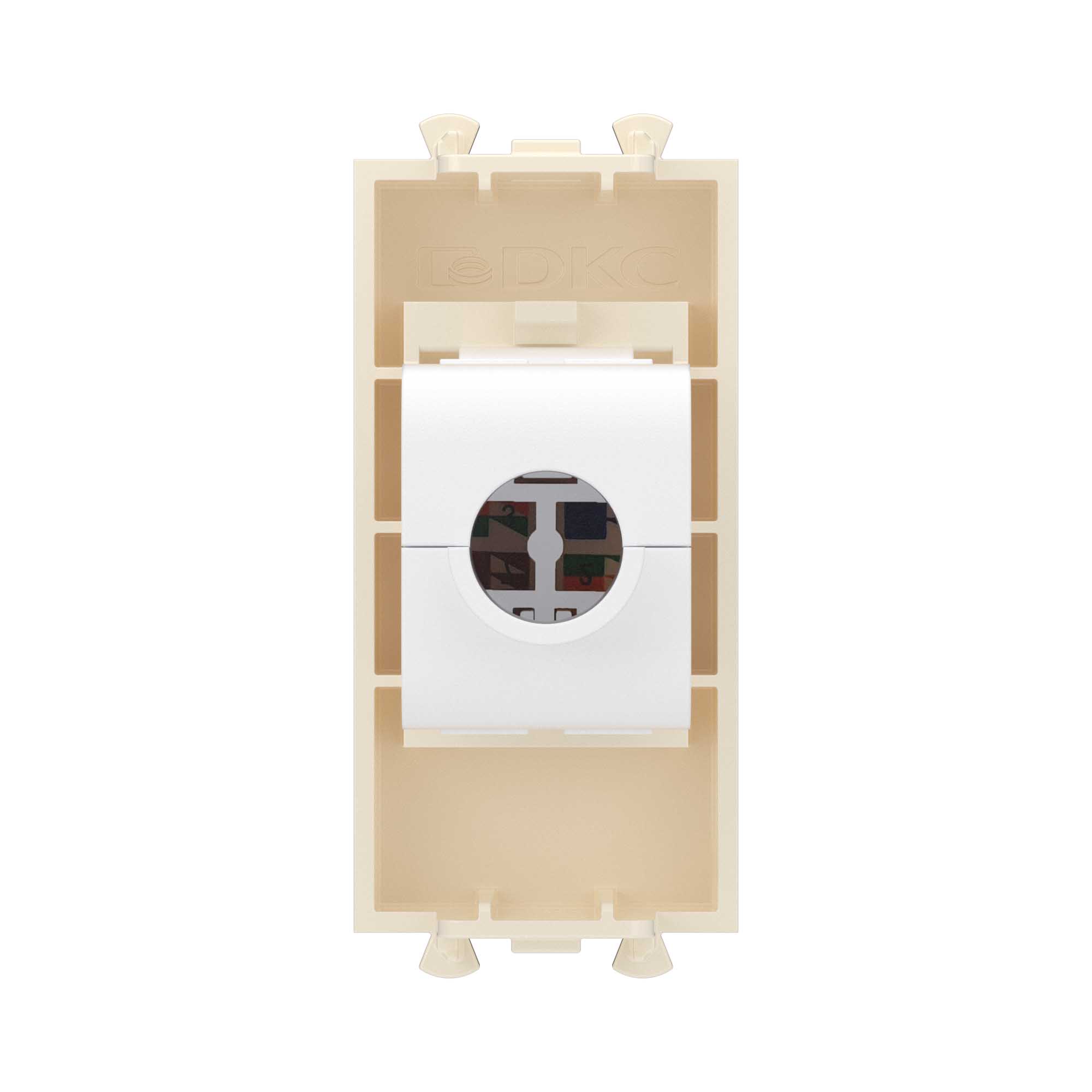 Компьютерная розетка RJ-45 без шторки модульная, кат.5е, "Avanti", "Ванильная дымка", 1 модуль