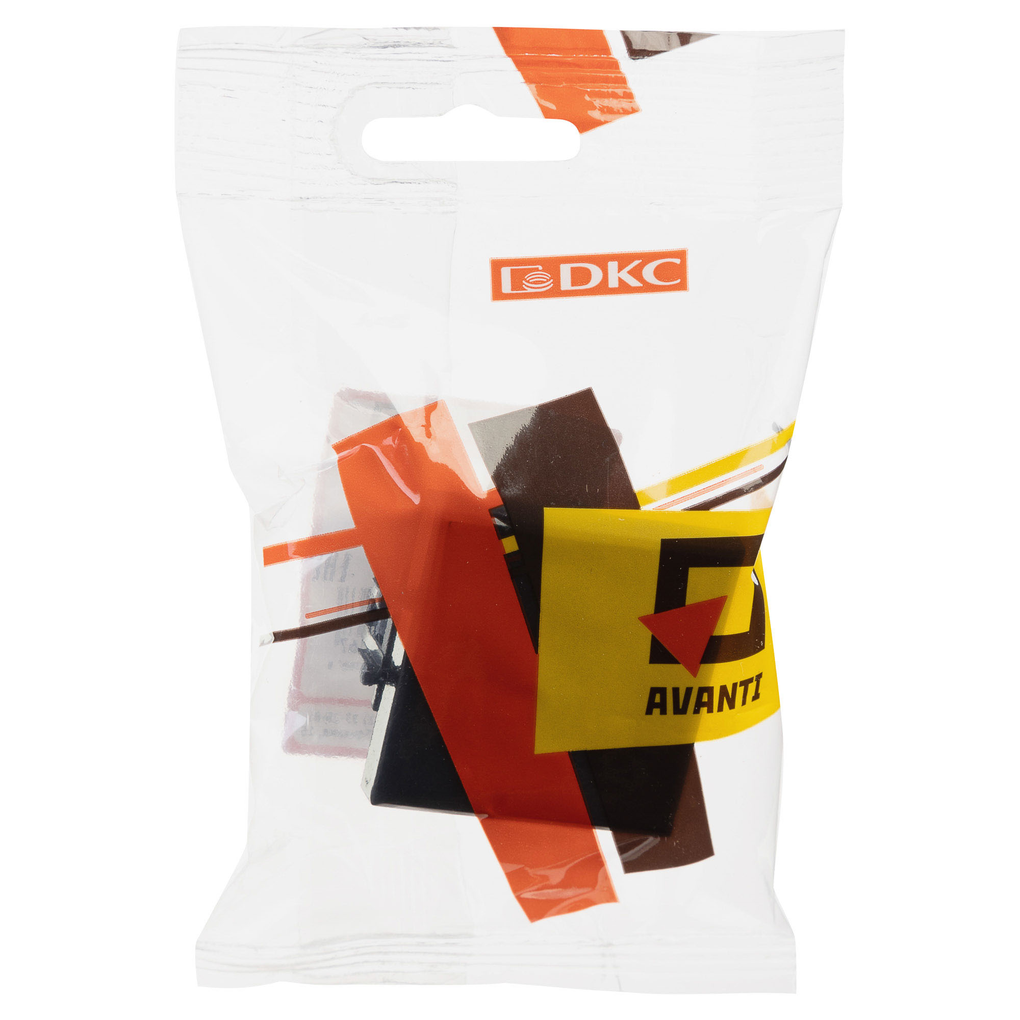 Кнопка одноклавишная модульная, "Avanti", "Черный квадрат", 2 модуля