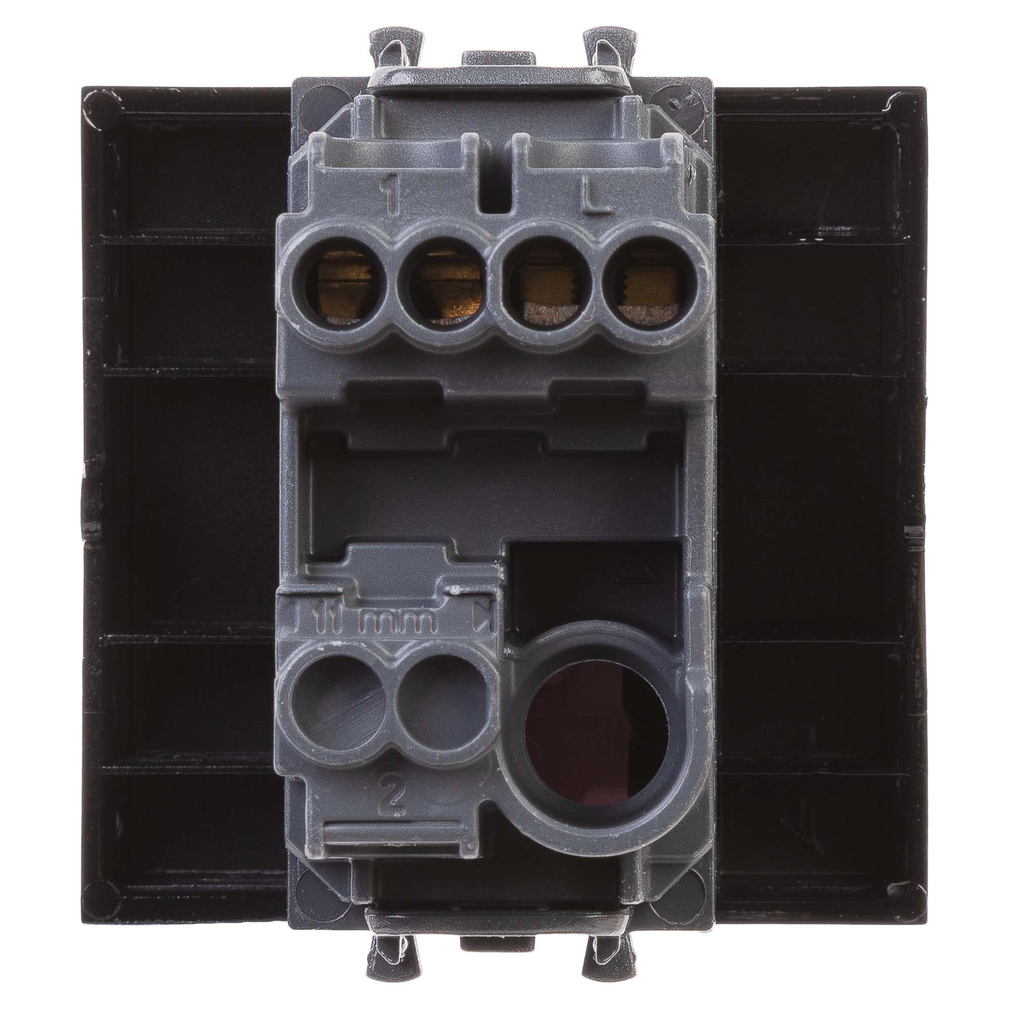 Кнопка одноклавишная модульная, "Avanti", "Черный квадрат", 2 модуля