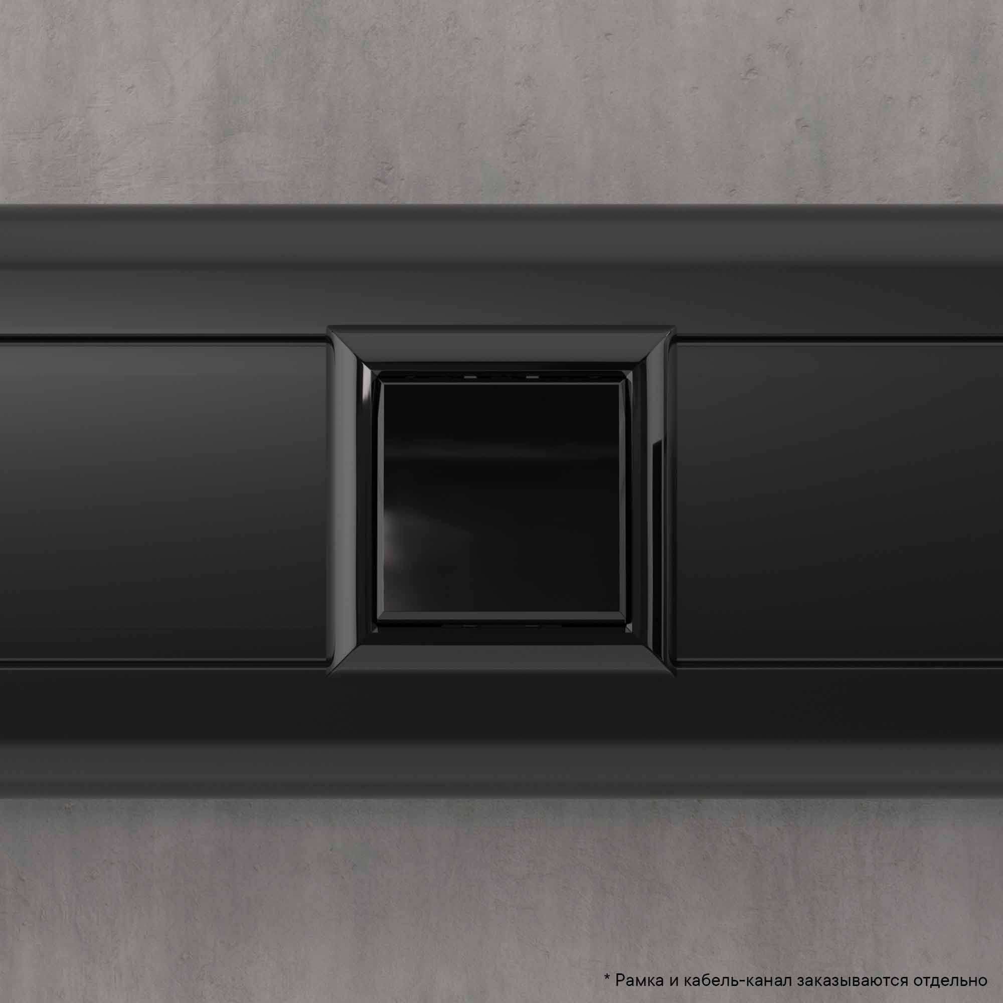 Кнопка одноклавишная модульная, "Avanti", "Черный квадрат", 2 модуля