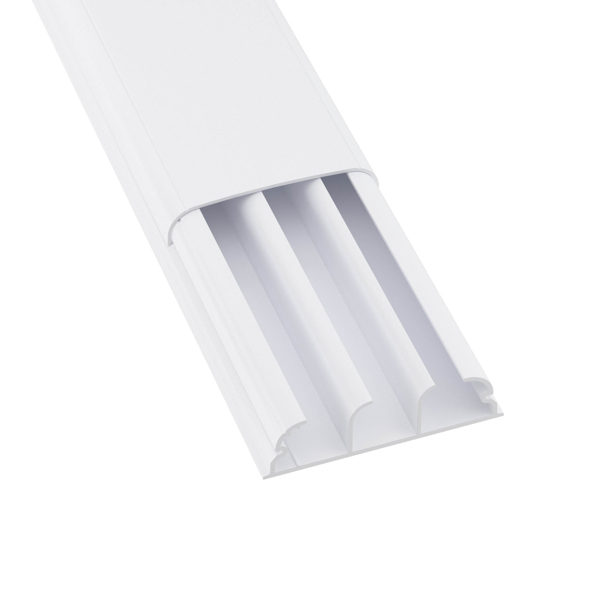 Кабель-канал плинтусного типа 70х22 мм, трехсекционный, с крышкой