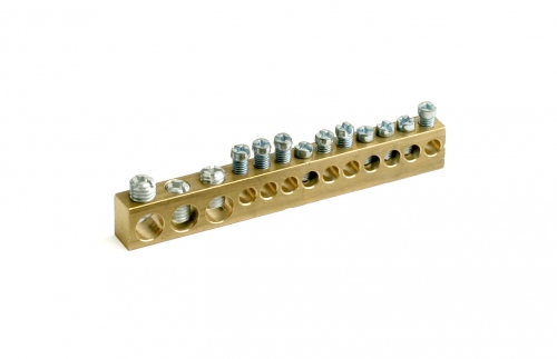 Усиленная клеммная колодка 12мод. (отв.3х9мм+10х5,4мм)