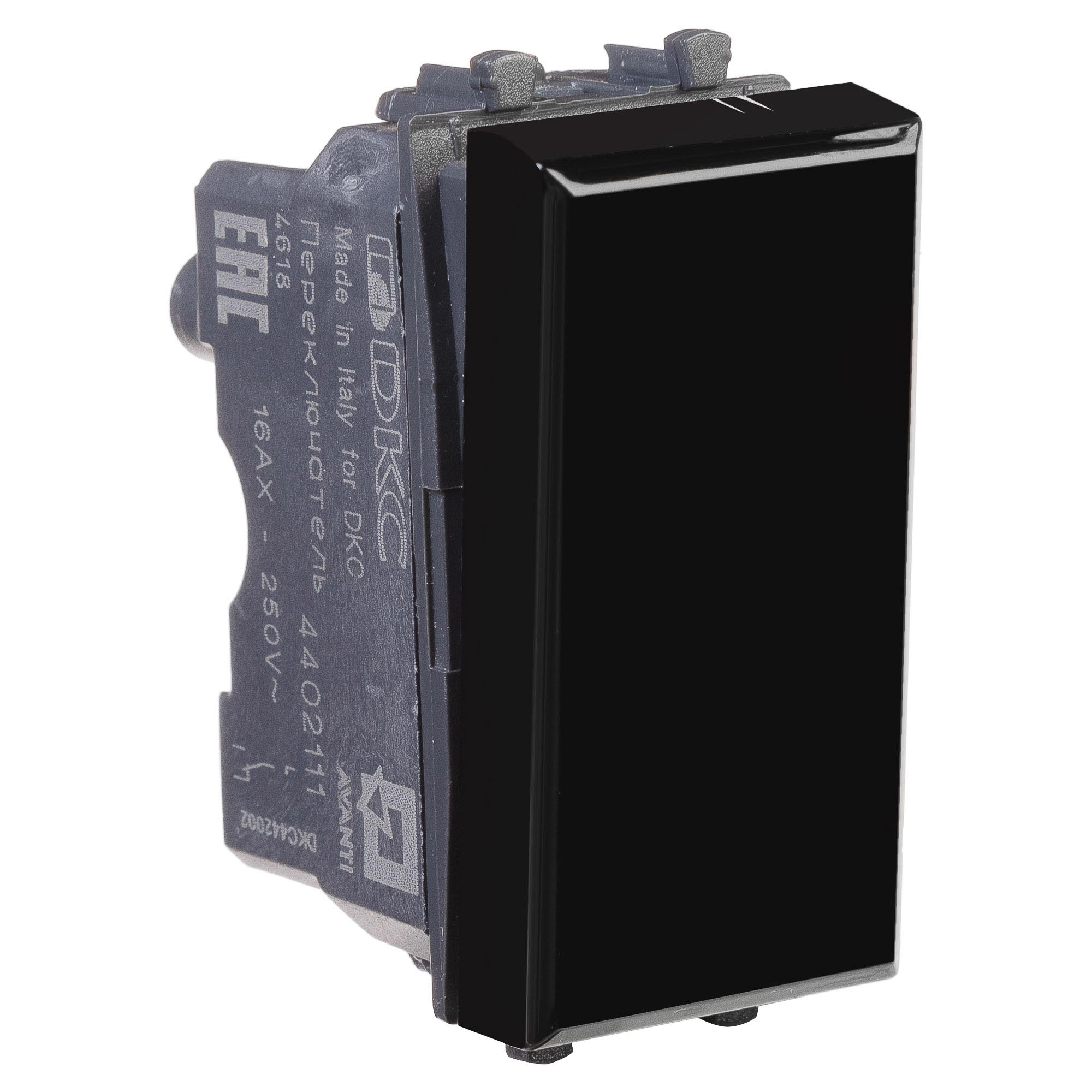 Переключатель модульный, "Avanti", "Черный квадрат", 1 модуль