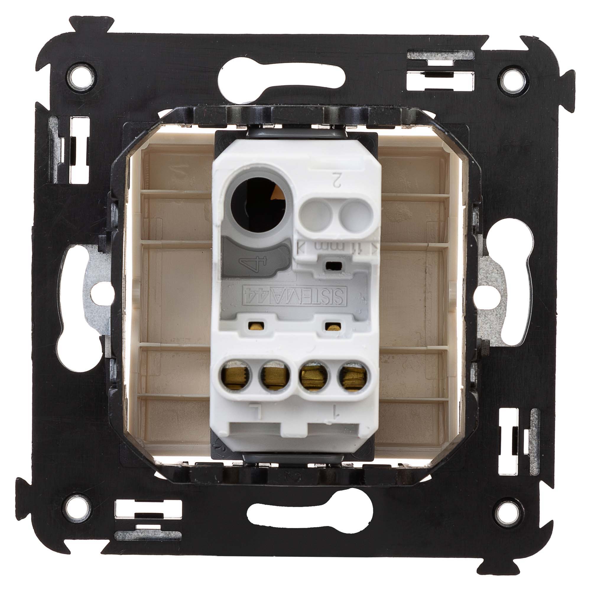 Выключатель одноклавишный в стену, "Avanti", "Ванильная дымка"