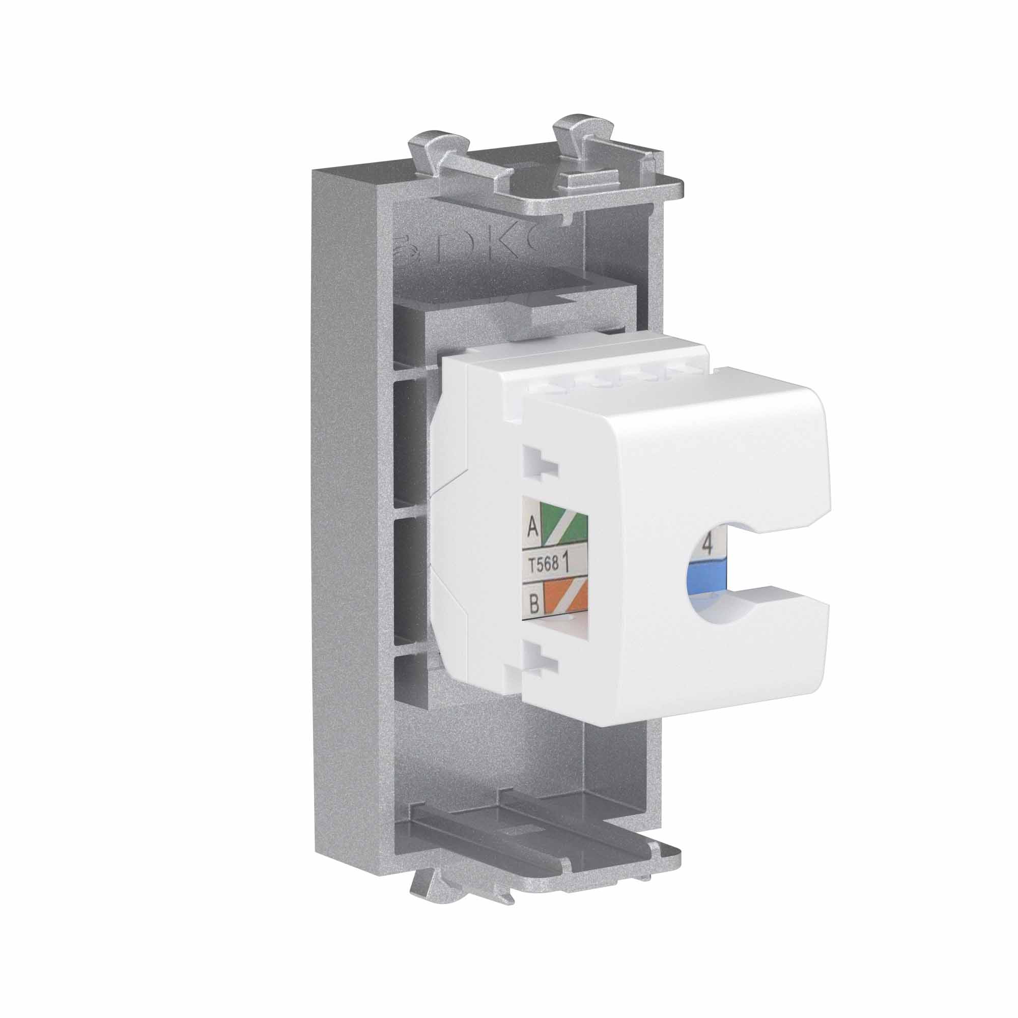 Телефонная розетка RJ-12 без шторки модульная, "Avanti", "Закаленная сталь", 1 модуль