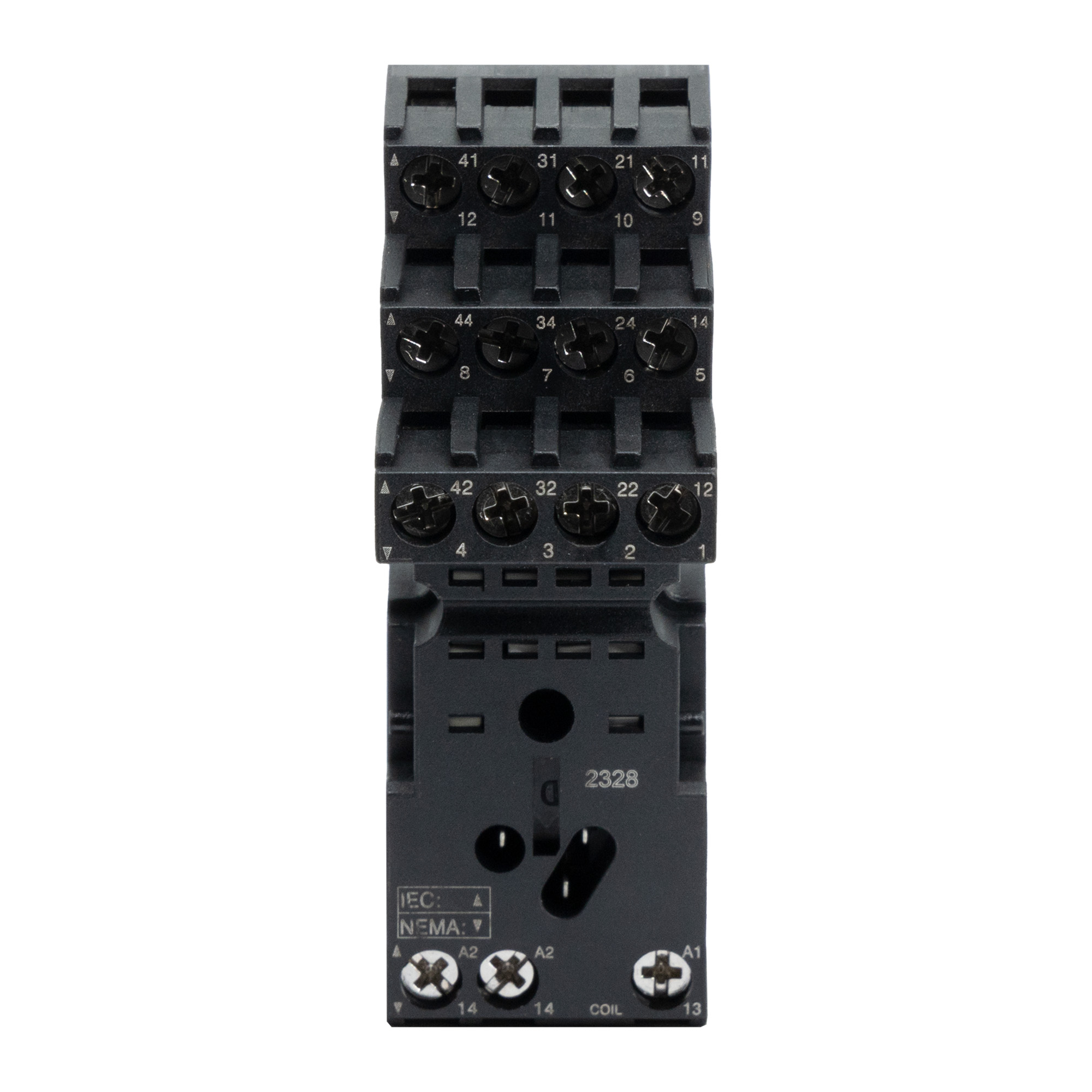 Колодка 3-х уровневая с винтовыми клеммами для реле на 4 группы