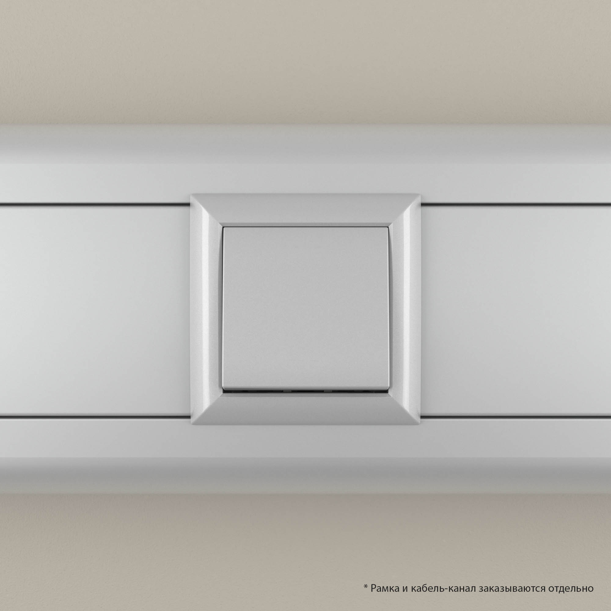 Выключатель одноклавишный модульный, "Avanti", " Закаленная сталь", 2модуля