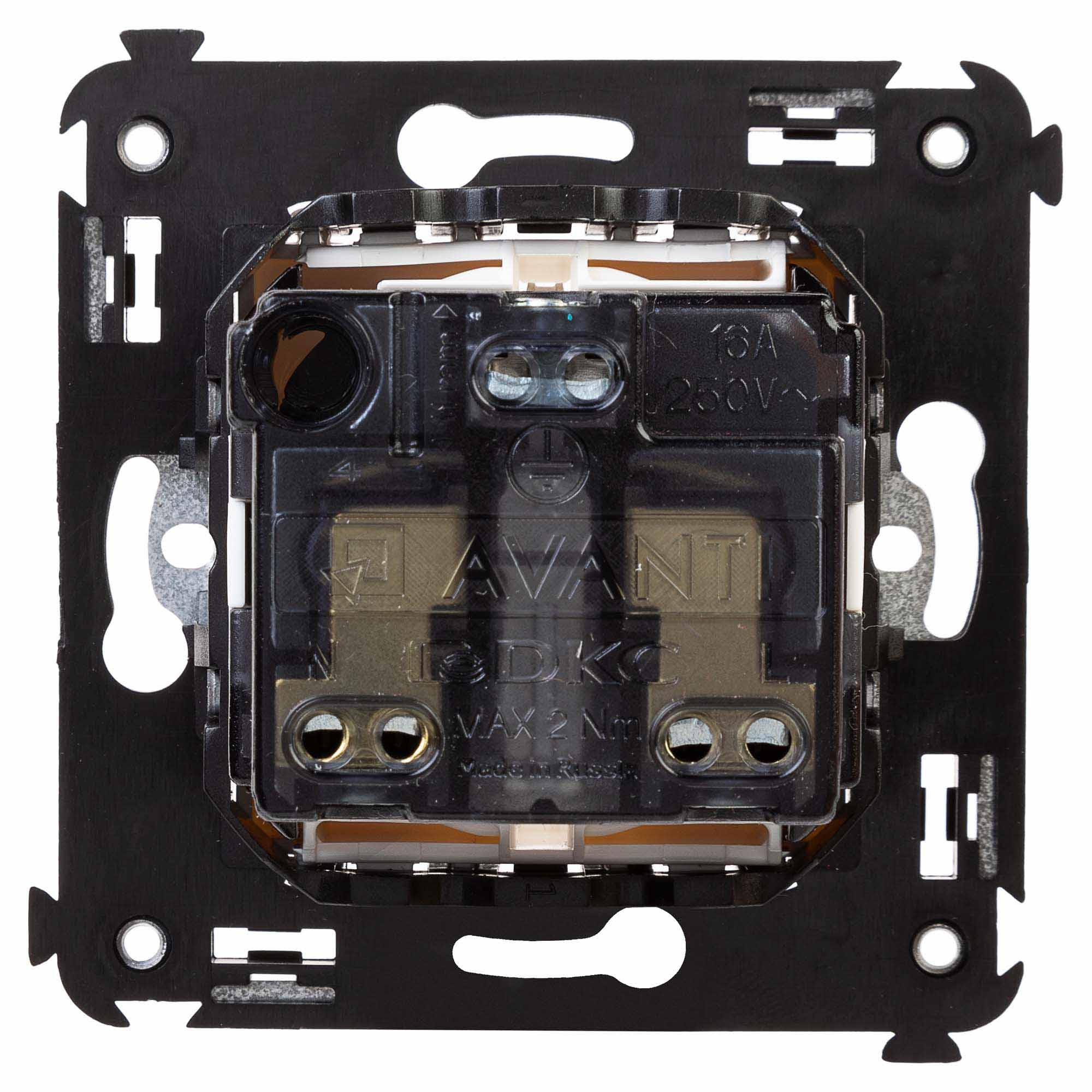 Розетка в стену, 2P+E, с з/ш, "Avanti", "Белое облако"