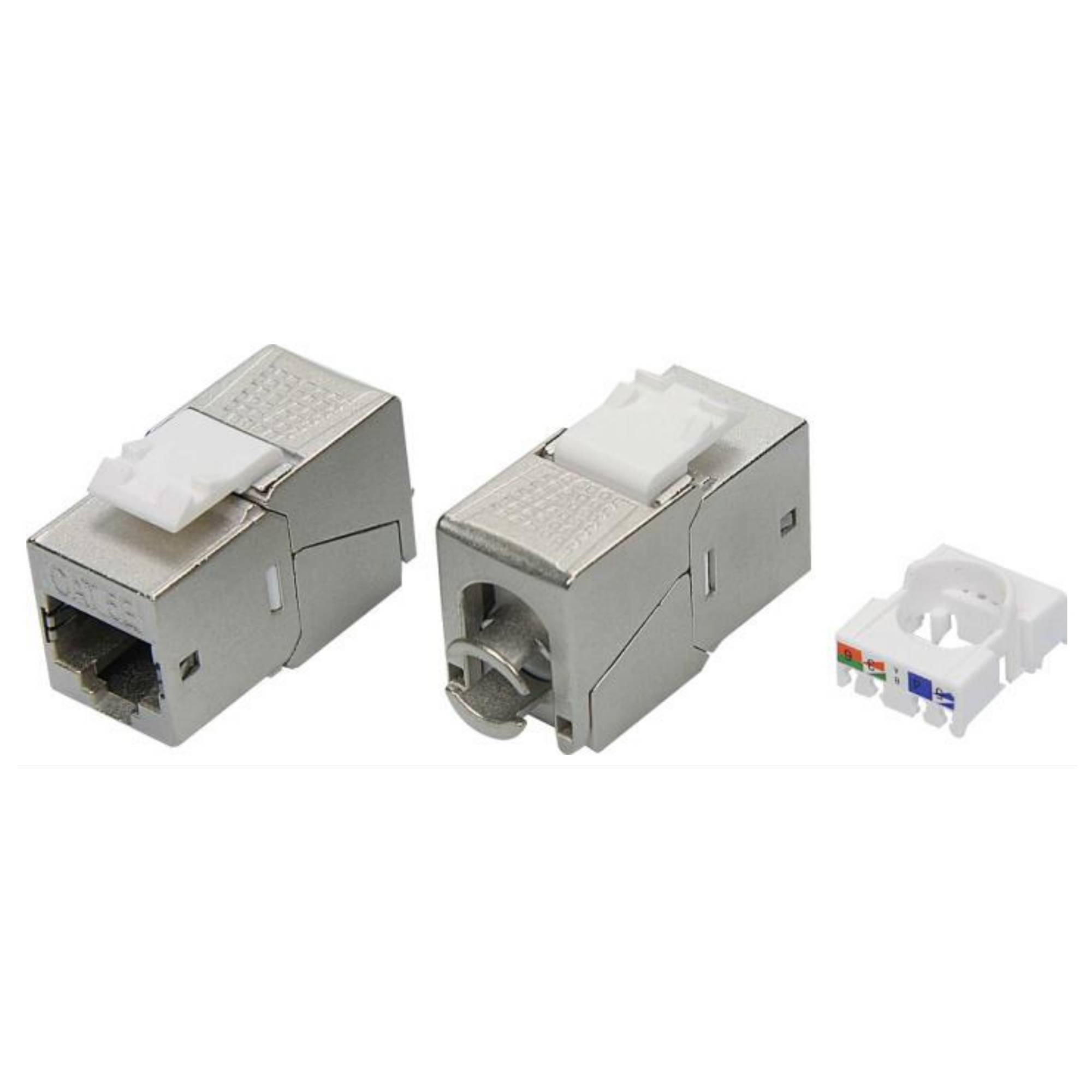 Модуль  Keystone RJ45 CAT 5E экранированный (STP), 180 градусов, серебристый
