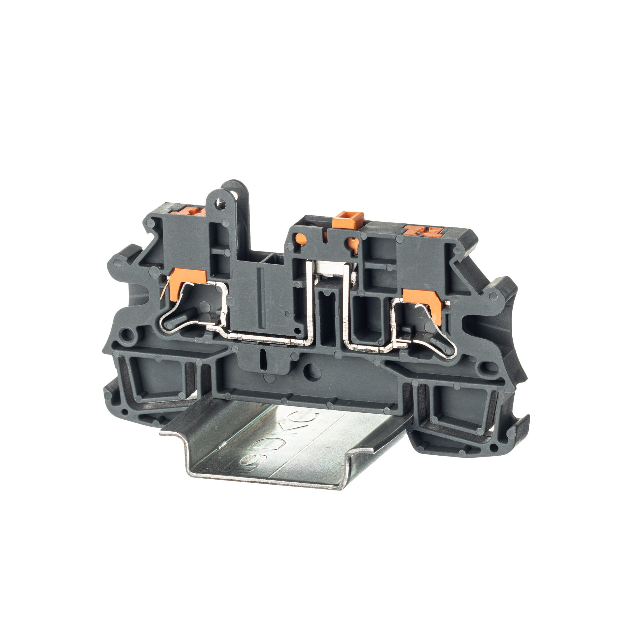 Клемма расцепительная, зажим push-in, 2 точки подключения, 4 кв.мм, серая