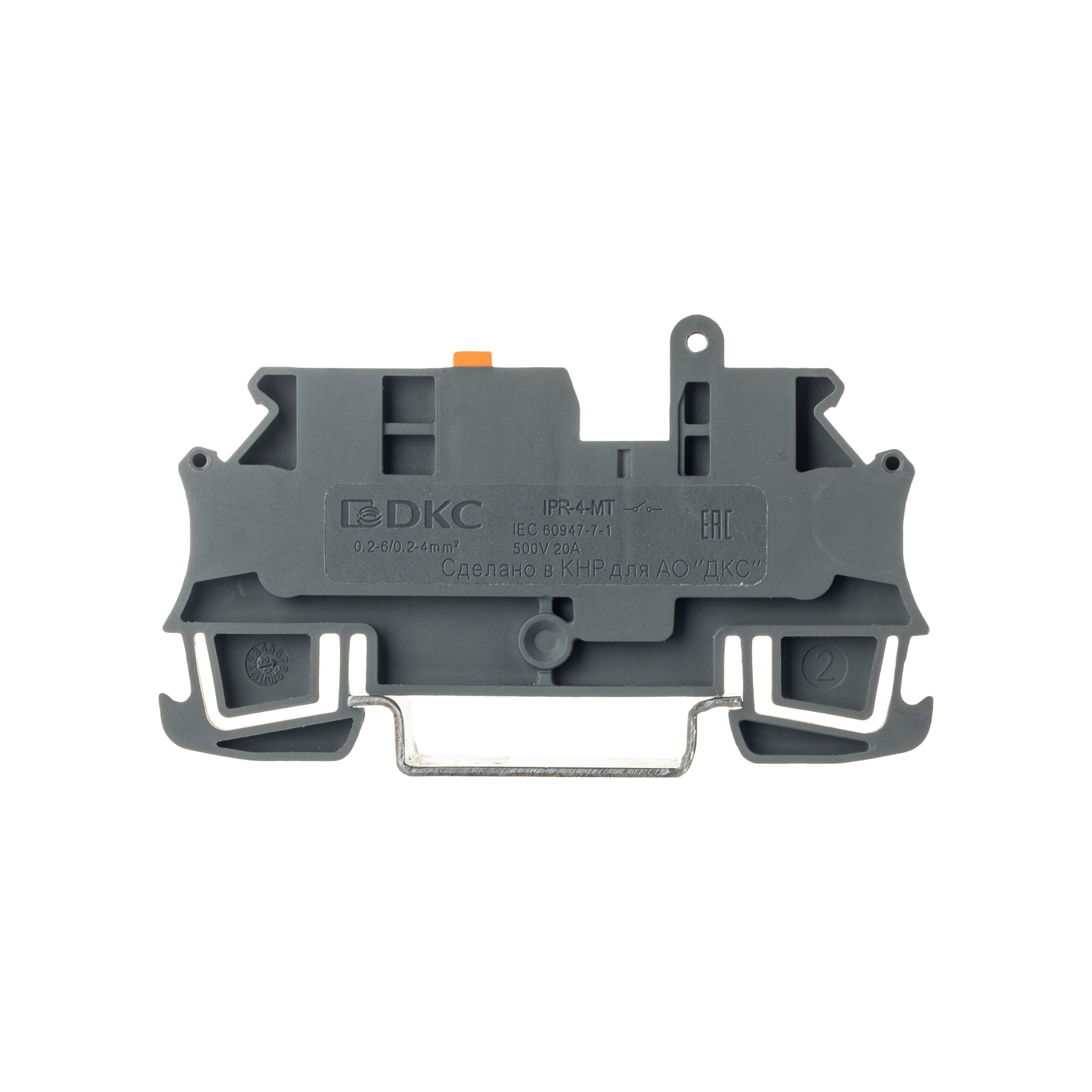 Клемма расцепительная, зажим push-in, 2 точки подключения, 4 кв.мм, серая