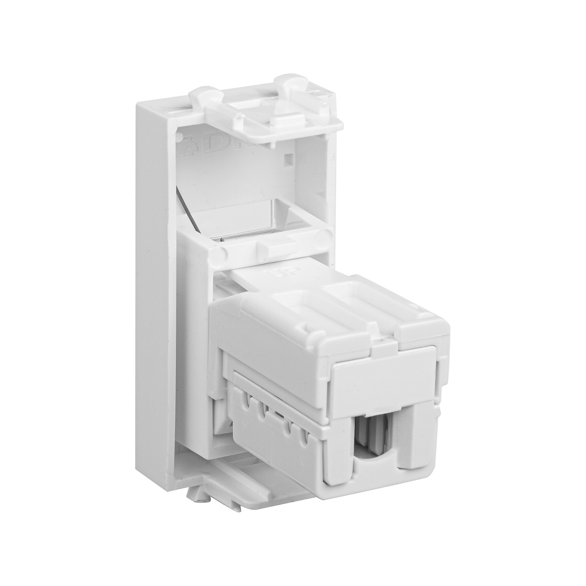 Телефонная розетка RJ-12 модульная, "Avanti", "Белое облако", 1 модуль