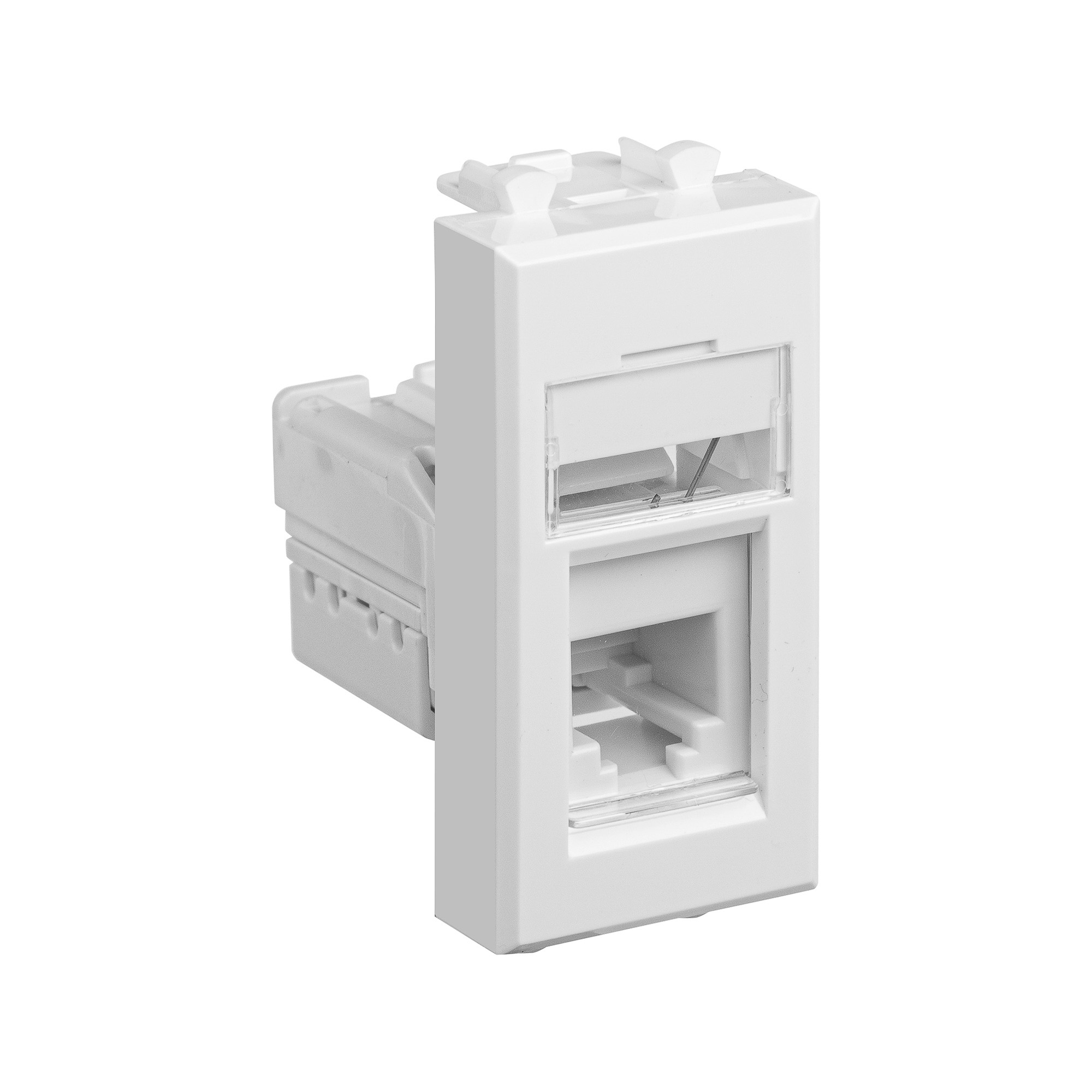 Телефонная розетка RJ-12 модульная, "Avanti", "Белое облако", 1 модуль