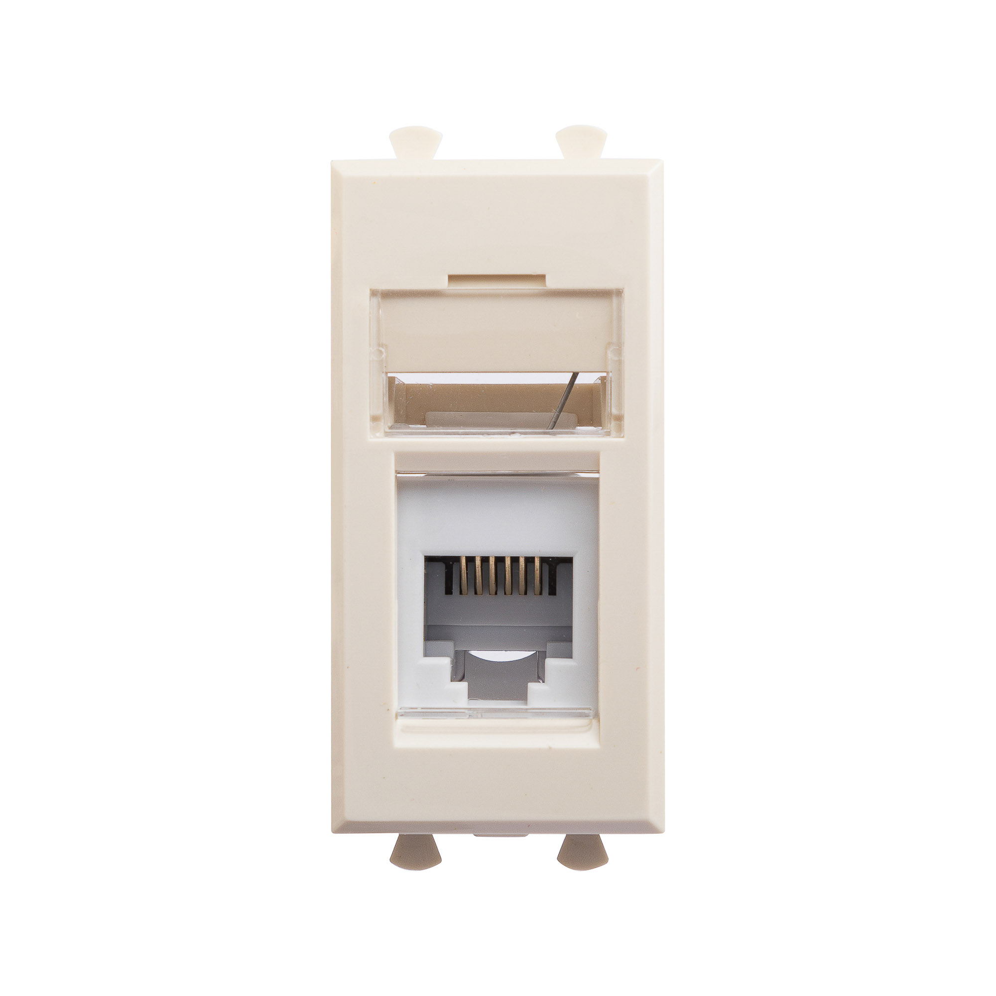 Телефонная розетка RJ-12 модульная, "Avanti", "Ванильная дымка", 1 модуль