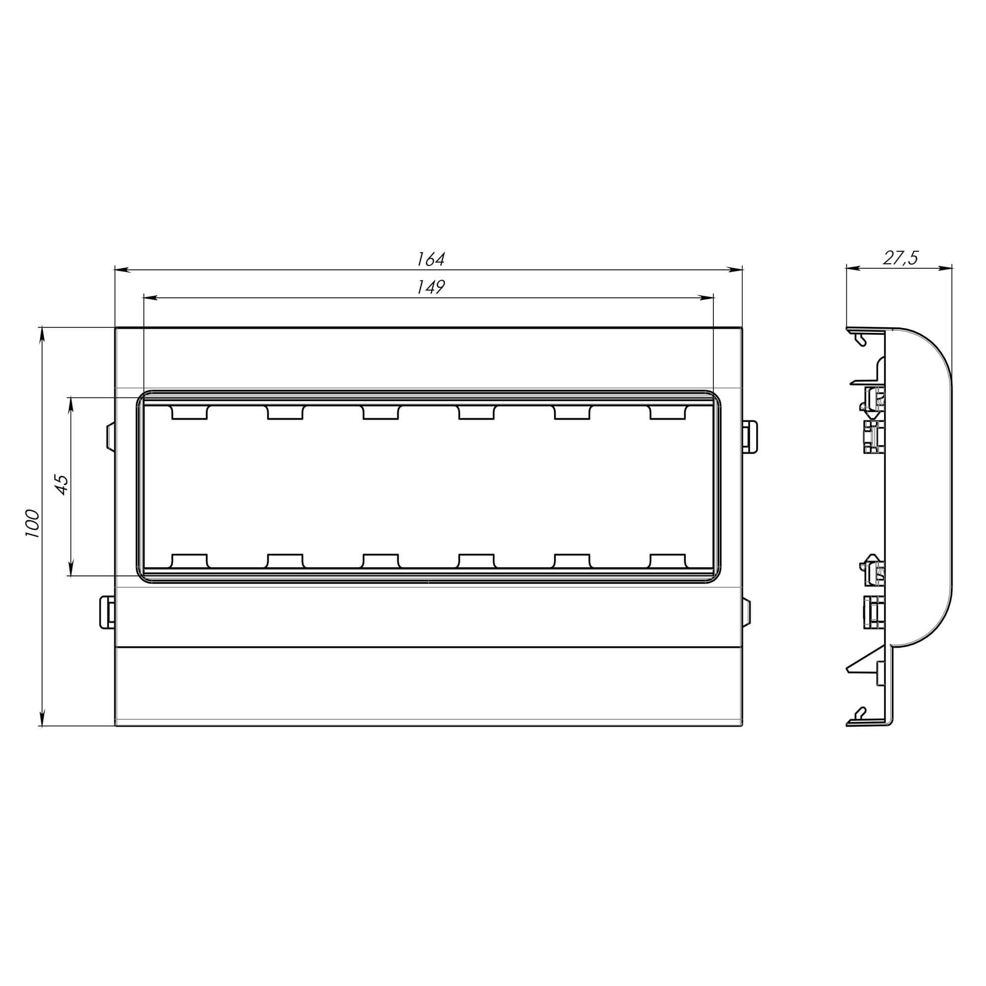 VIVA Рамка-суппорт под 6 модулей PDA-ЗDN 100