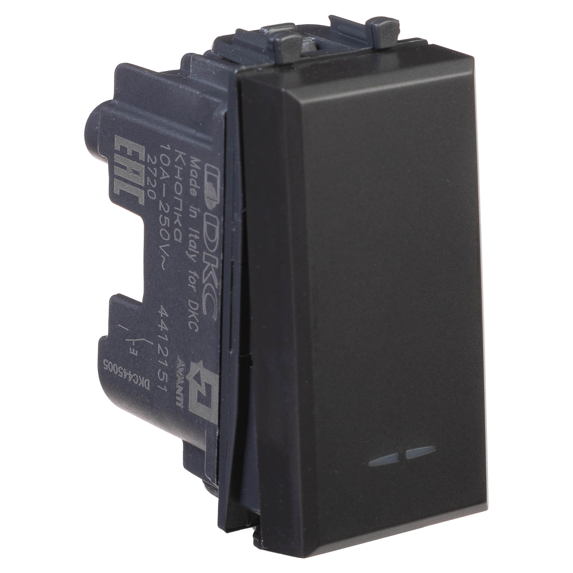 Кнопка модульная, "Avanti", "Черный матовый", 1 модуль