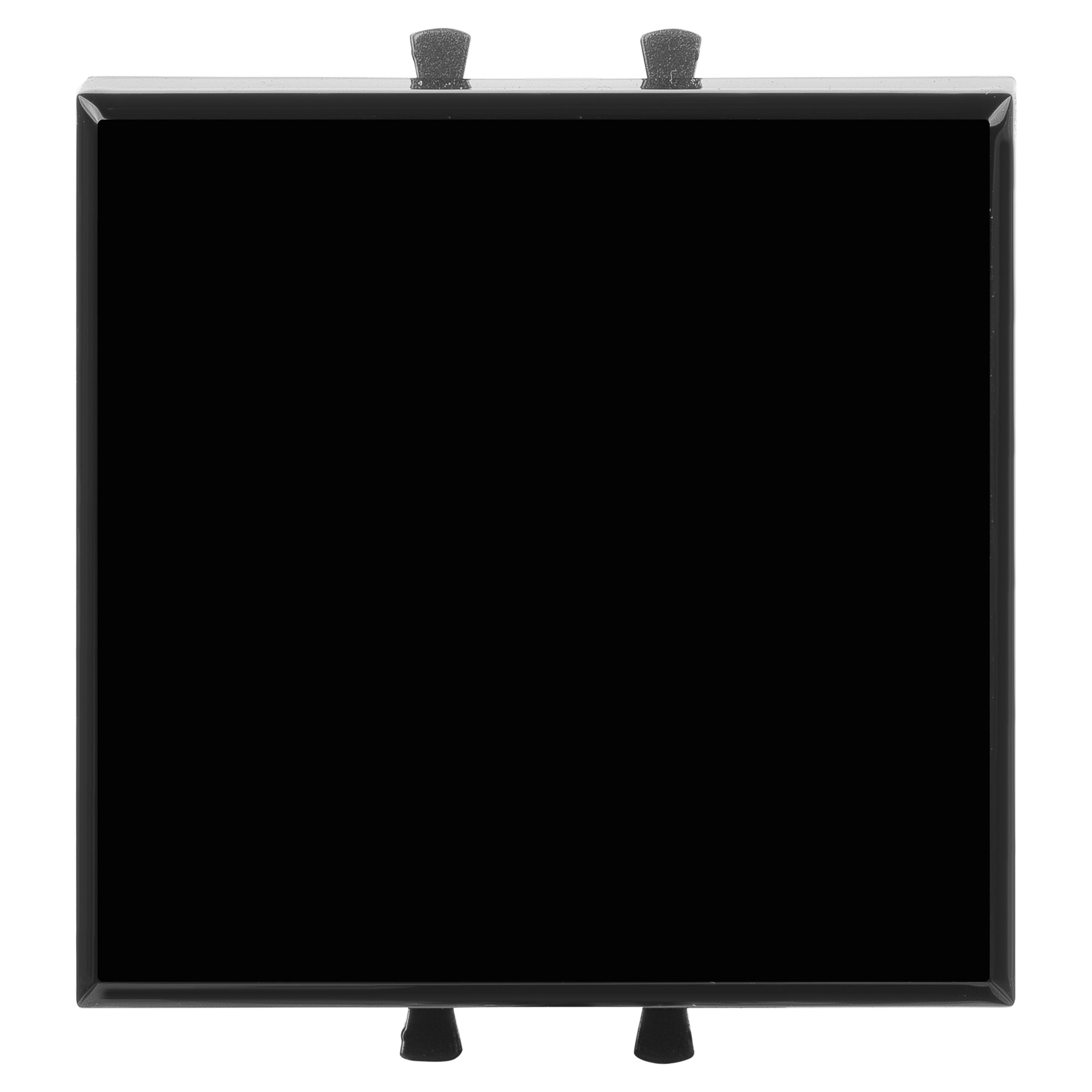 Выключатель одноклавишный модульный, "Avanti", "Черный квадрат", 2 модуля