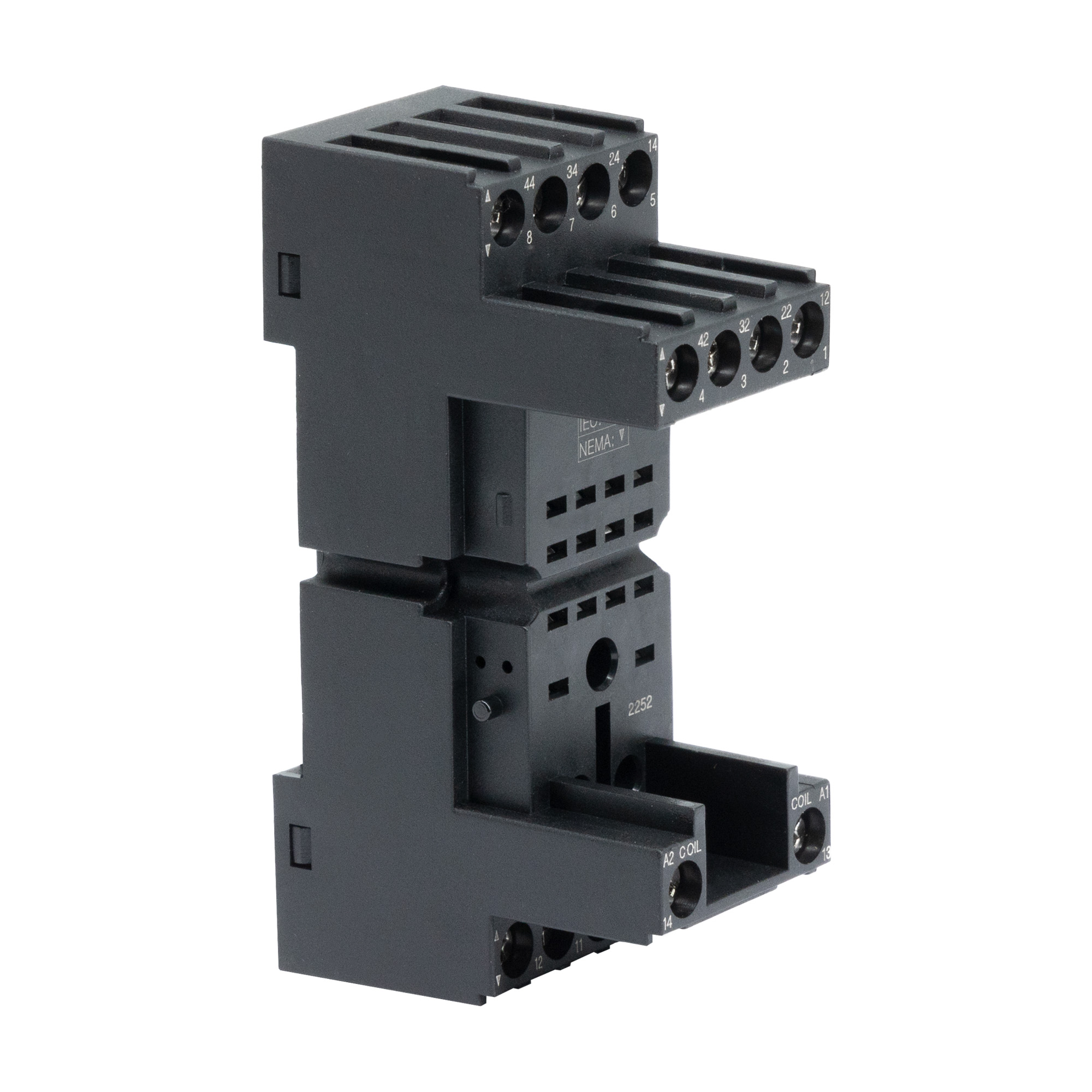 Колодка низкопрофильная 2-х уровневая с винтовыми клеммами для реле на 4группы