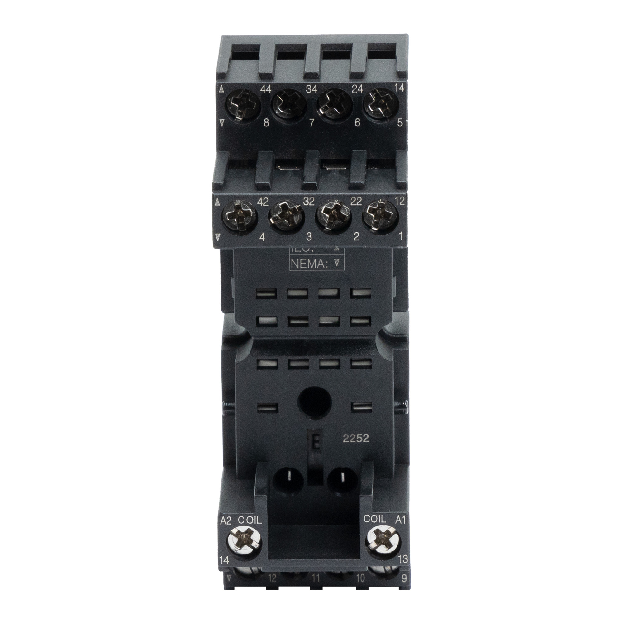 Колодка низкопрофильная 2-х уровневая с винтовыми клеммами для реле на 4группы