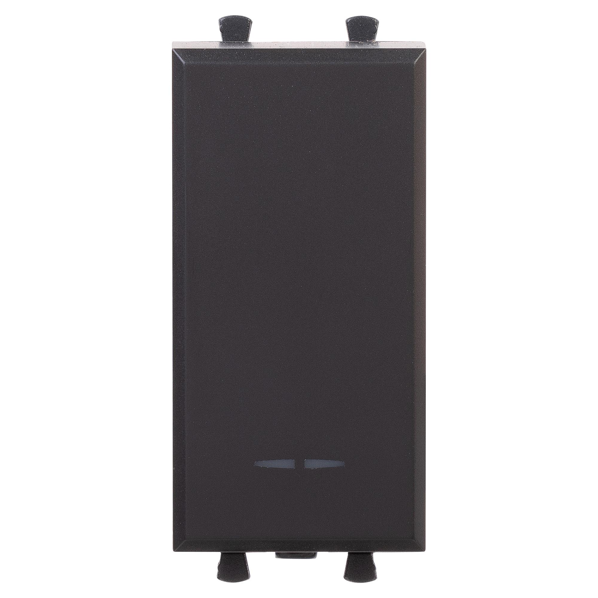 Выключатель модульный, "Avanti", "Черный матовый", 1 модуль