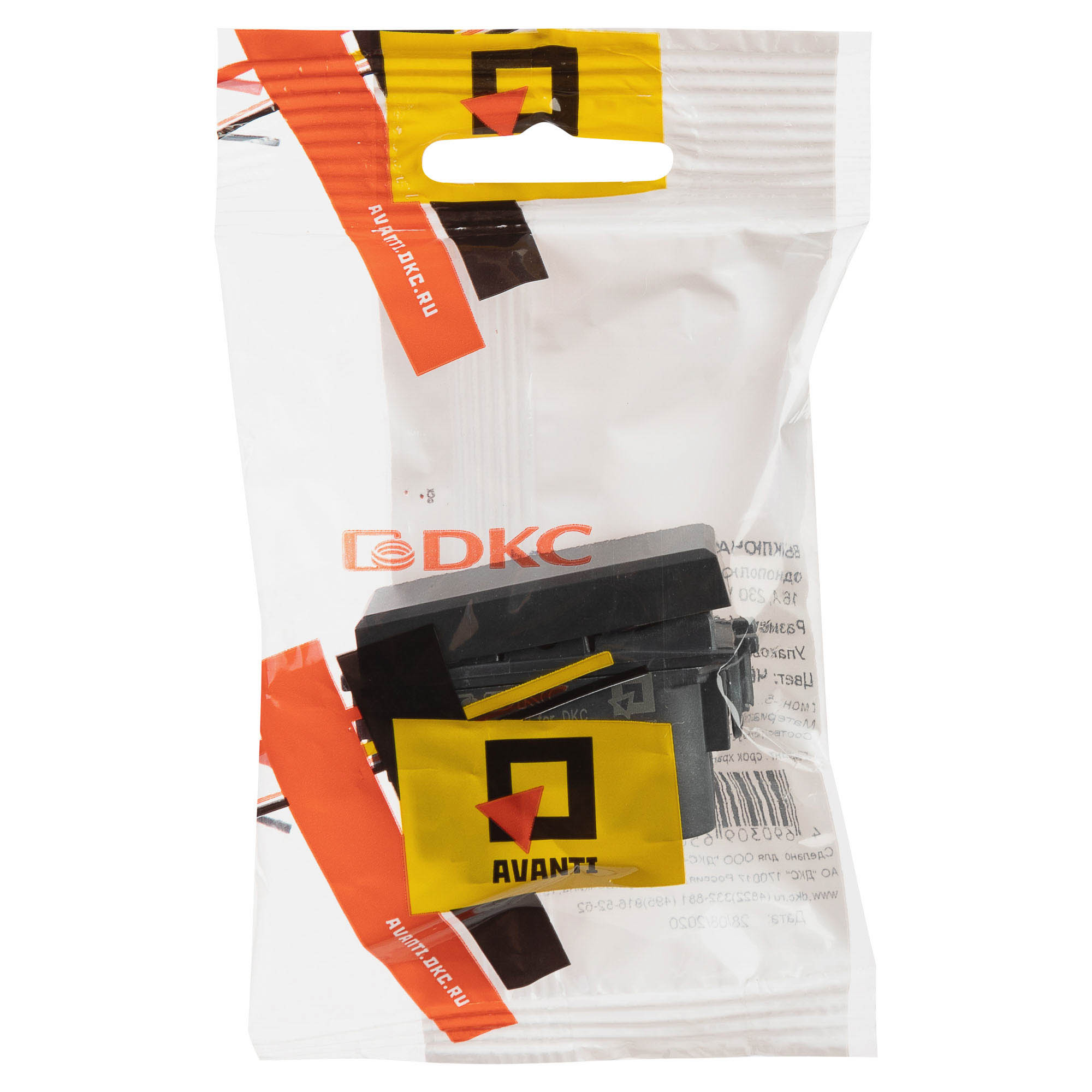 Выключатель модульный, "Avanti", "Черный матовый", 1 модуль