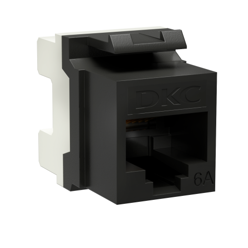 Модуль Keystone RJ45 CAT 6А неэкранированный (UTP), 180 градусов, черный