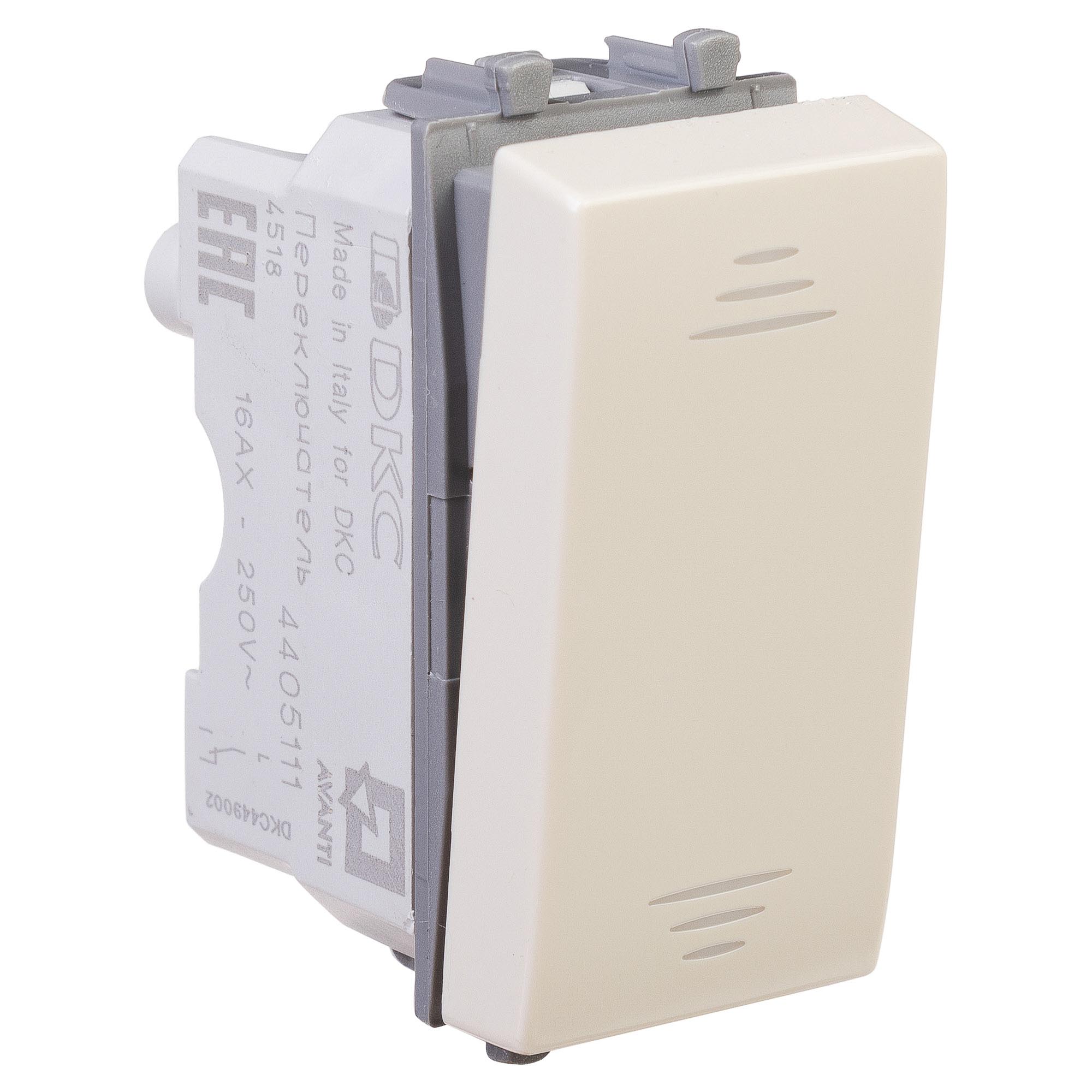 Переключатель модульный, "Avanti", "Ванильная дымка", 1 модуль