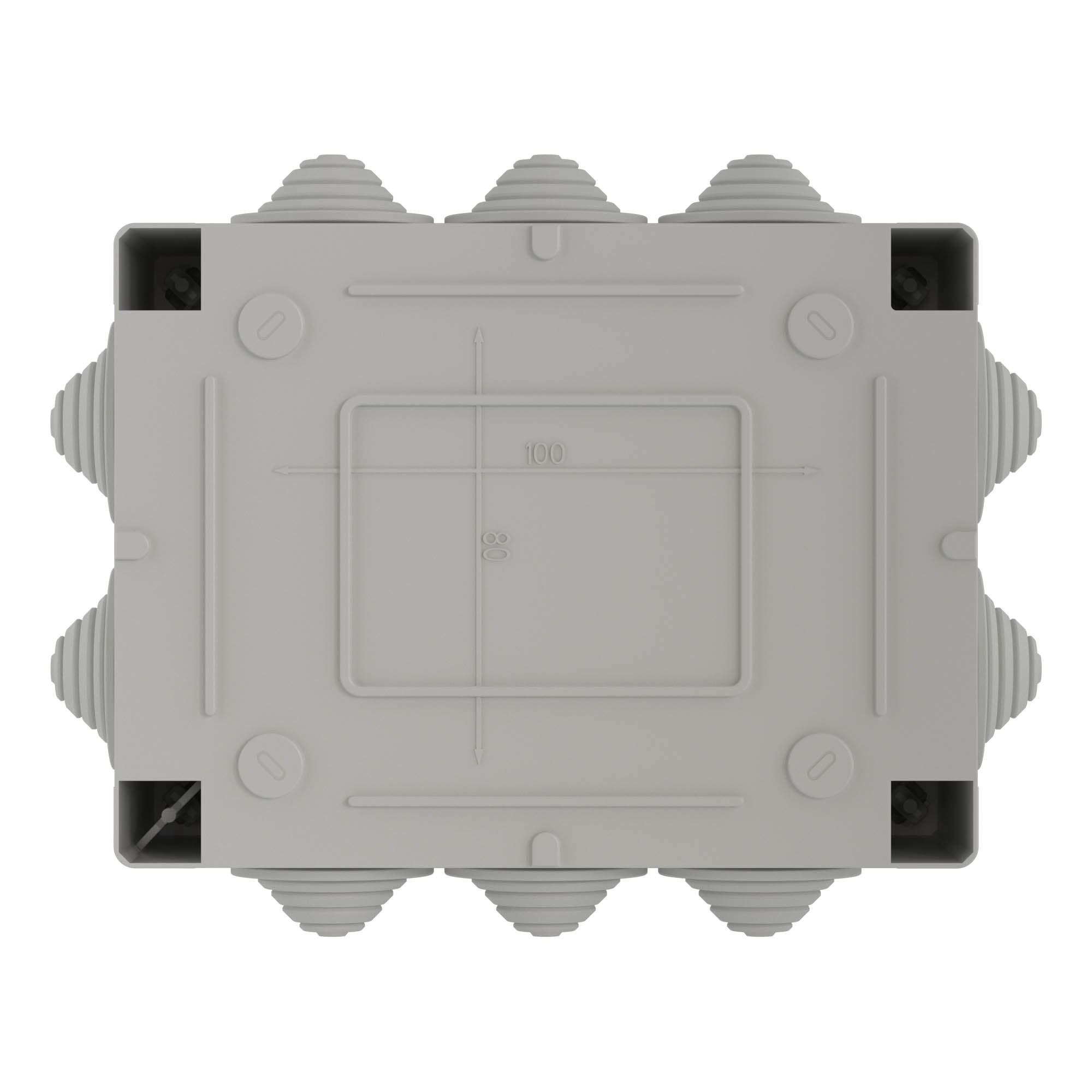 Коробка ответвит. с 10 кабельными вводами д.25мм, IP55, 150х110х70мм