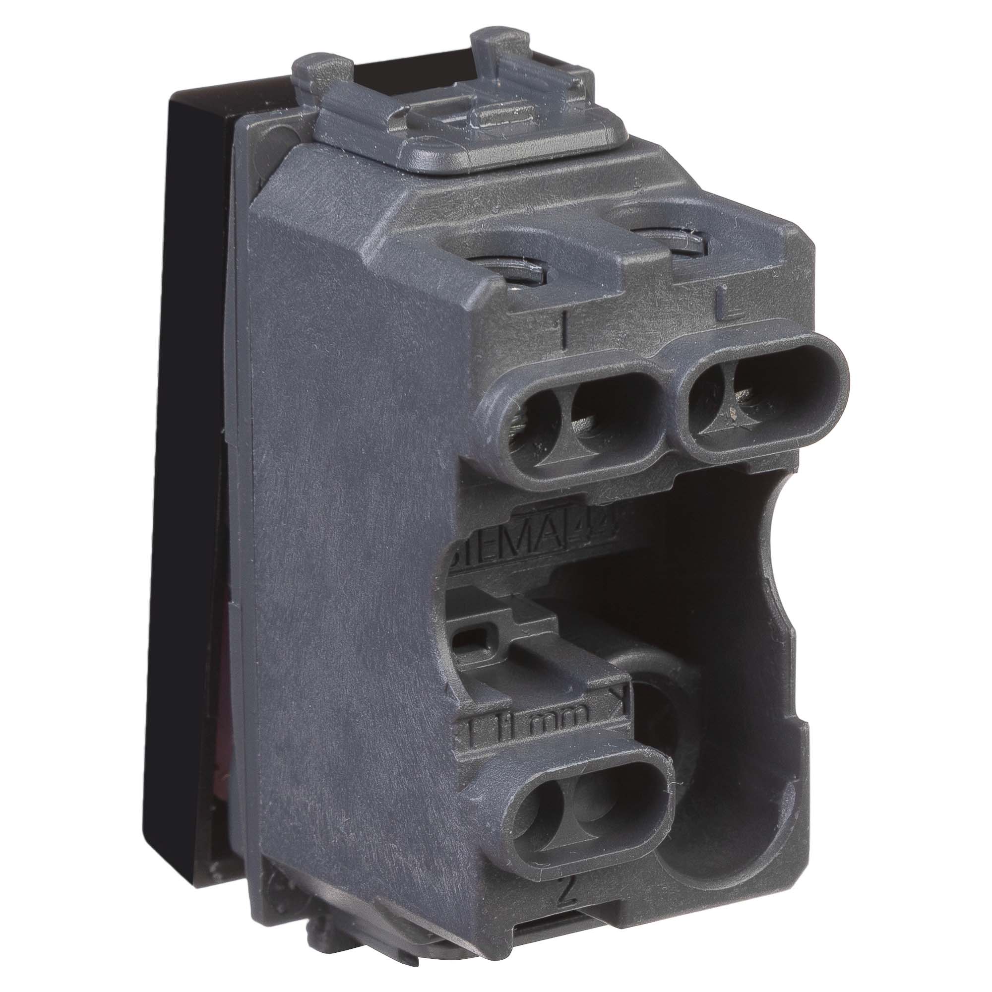 Кнопка модульная, "Avanti", "Черный квадрат", 1 модуль