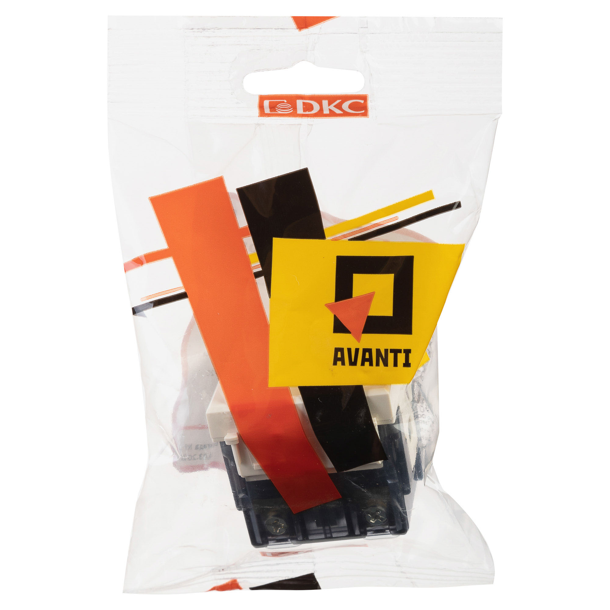 Розетка модульная, 2P+E, с з/ш, "Avanti", "Ванильная дымка", 2 модуля