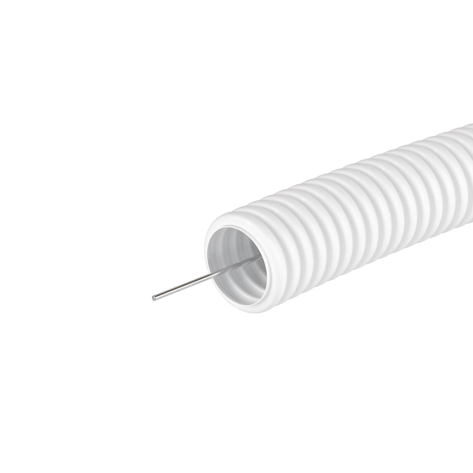 Труба ПЛЛ гибкая гофр. не содержит галогенов д.40мм, ПВ-0, с протяжкой,20м, цвет белый