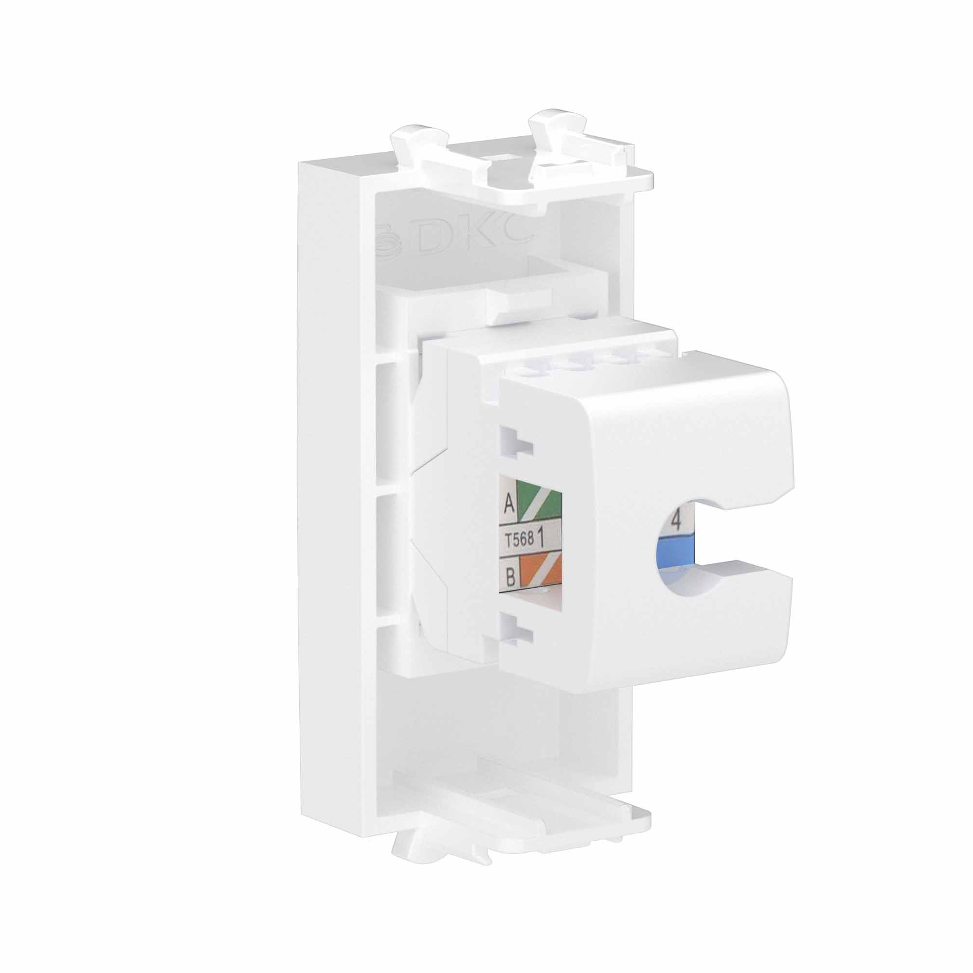 Телефонная розетка RJ-12 без шторки модульная, "Avanti", "Белое облако", 1 модуль