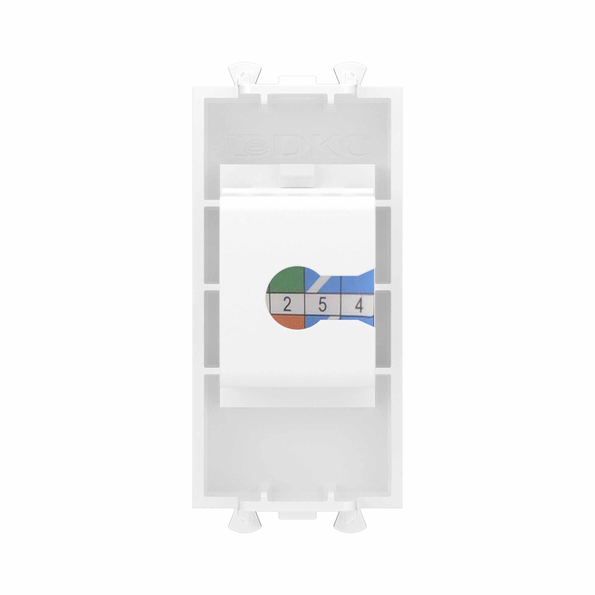 Телефонная розетка RJ-12 без шторки модульная, "Avanti", "Белое облако", 1 модуль