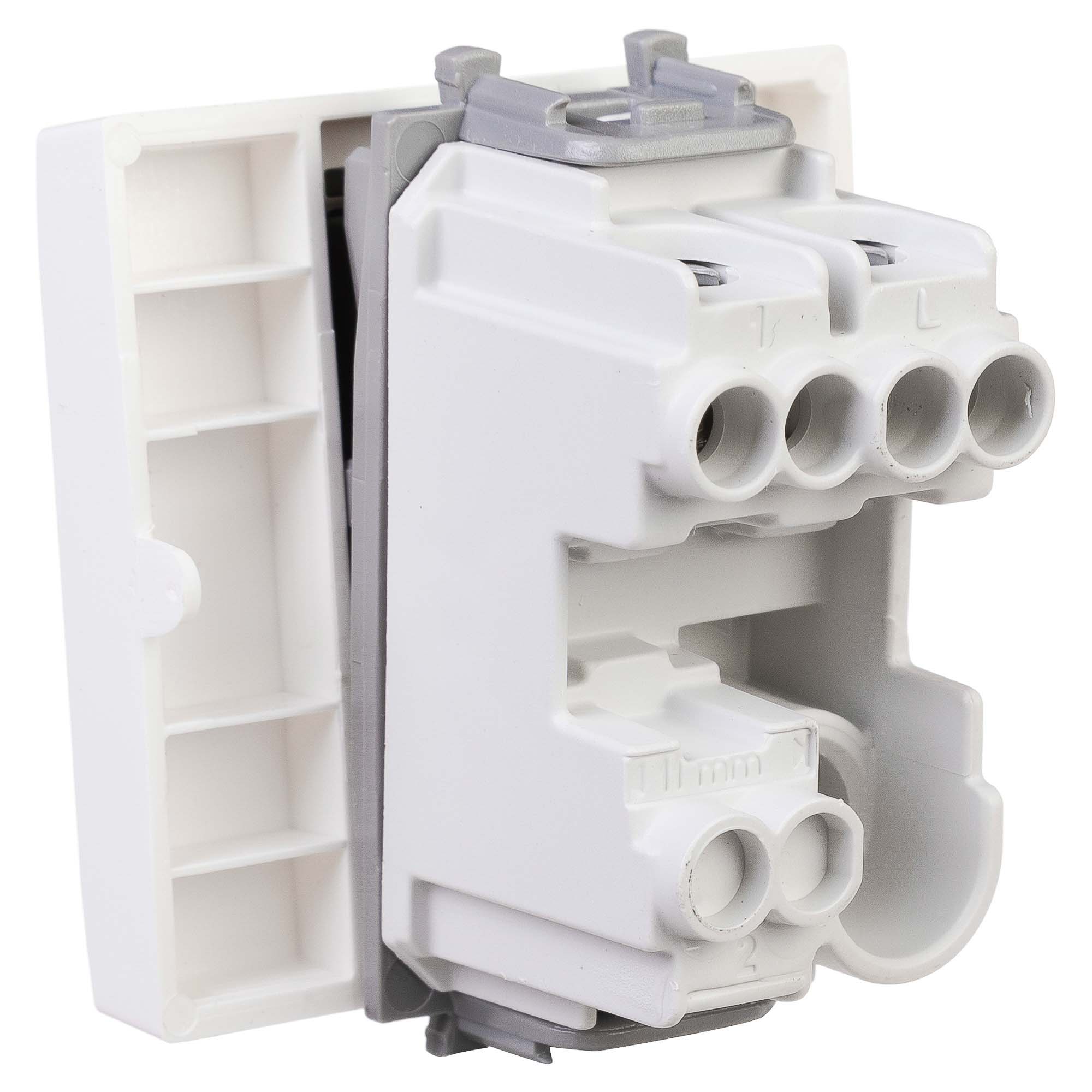 Выключатель одноклавишный модульный, "Avanti", "Белое облако", 2 модуля