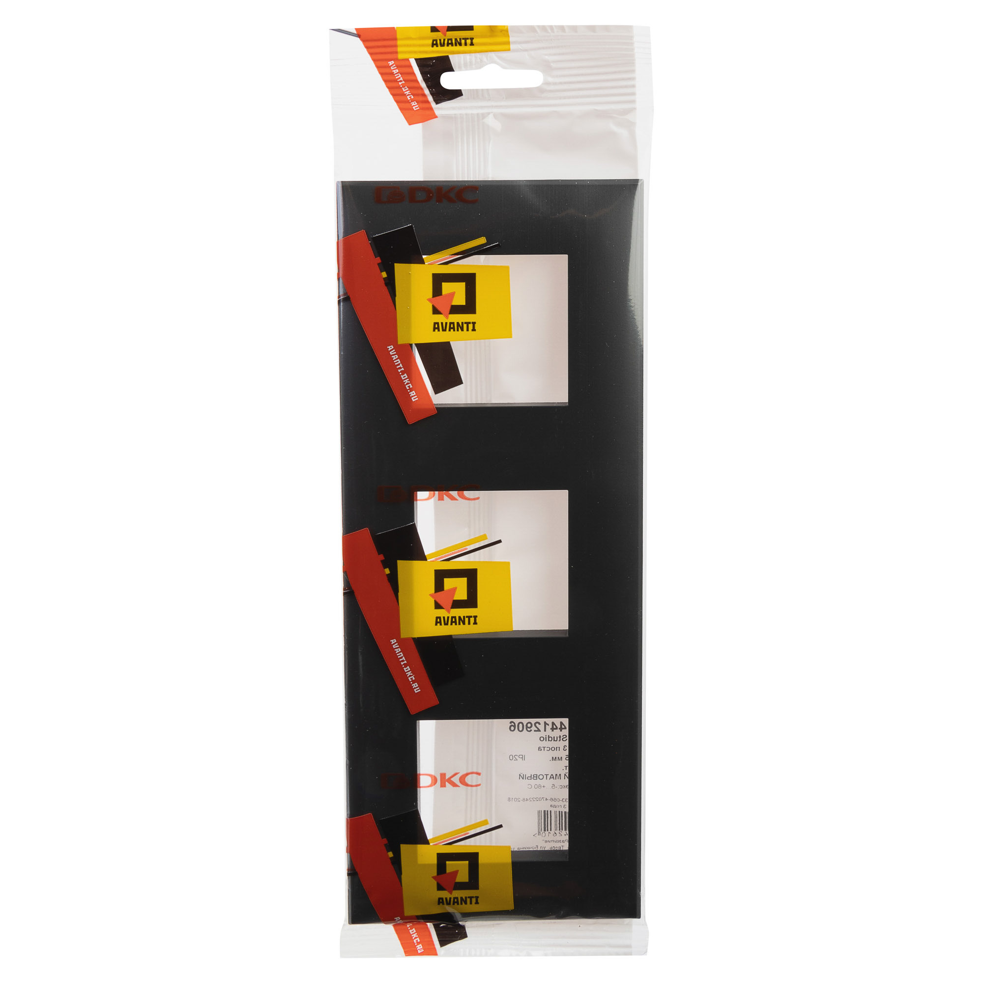 Рамка "Avanti", "Черный матовый", 3 поста (6 мод.)